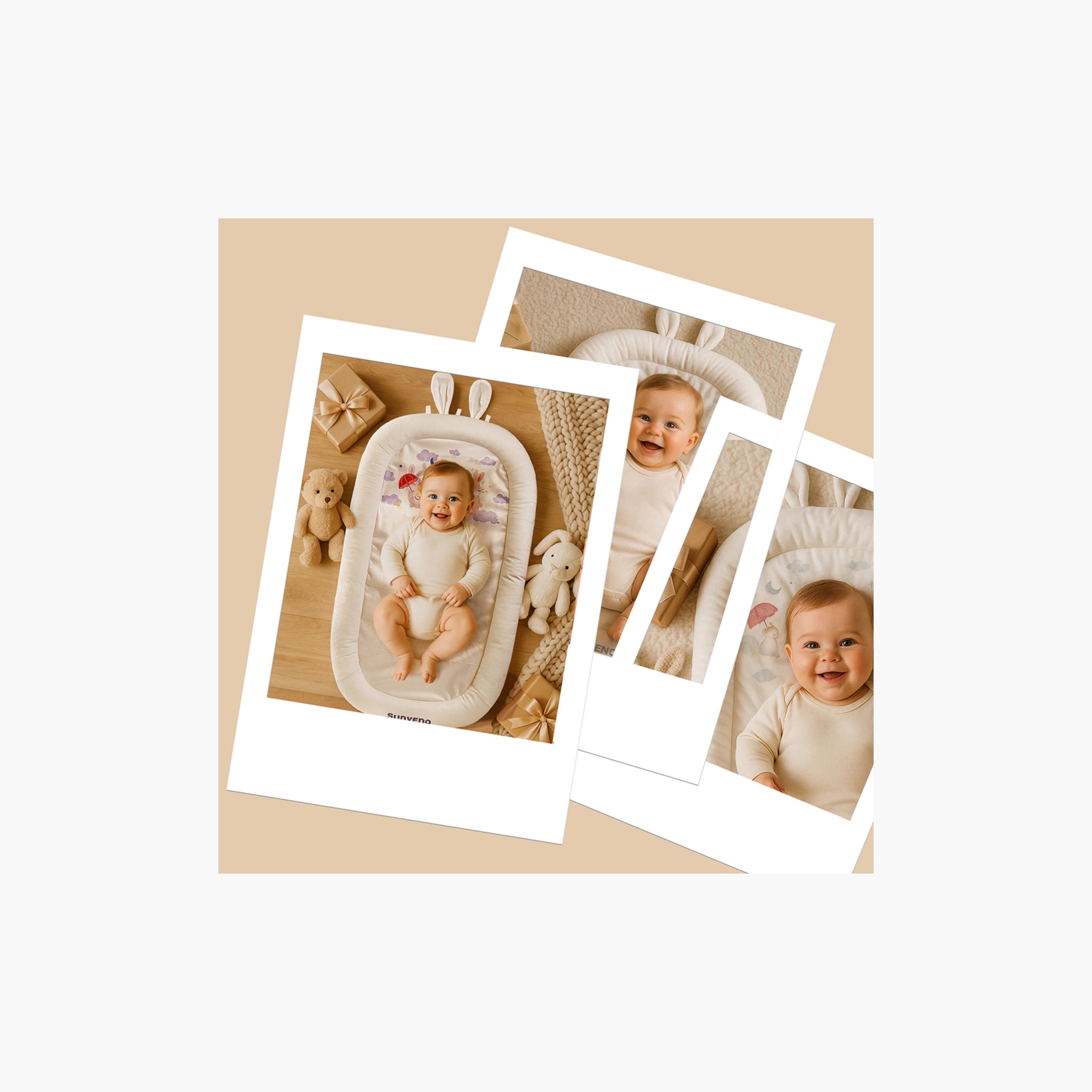 Sunveno Newborn Baby Nest - Bear - Pink-baby-nursery-babybedding-image-2
