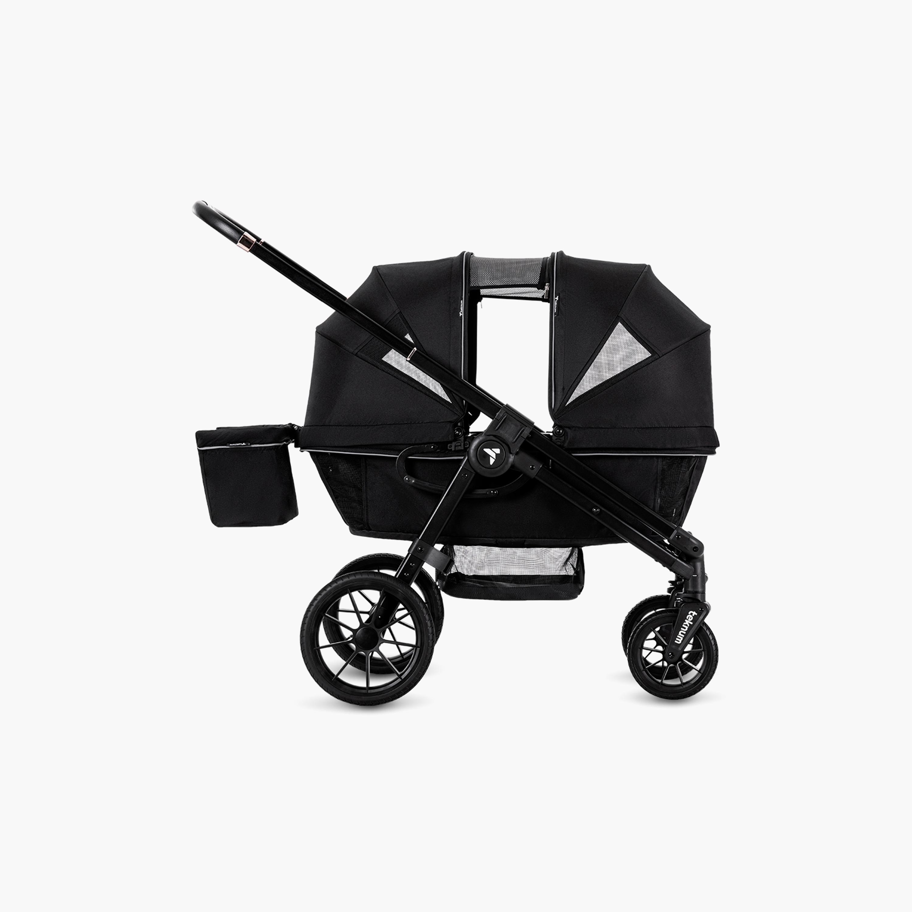 Teknum Reversible Wagon Stroller with Dual Canopy & Tray - Graphite Black-baby-gear-strollersandprams-strollers-image-1