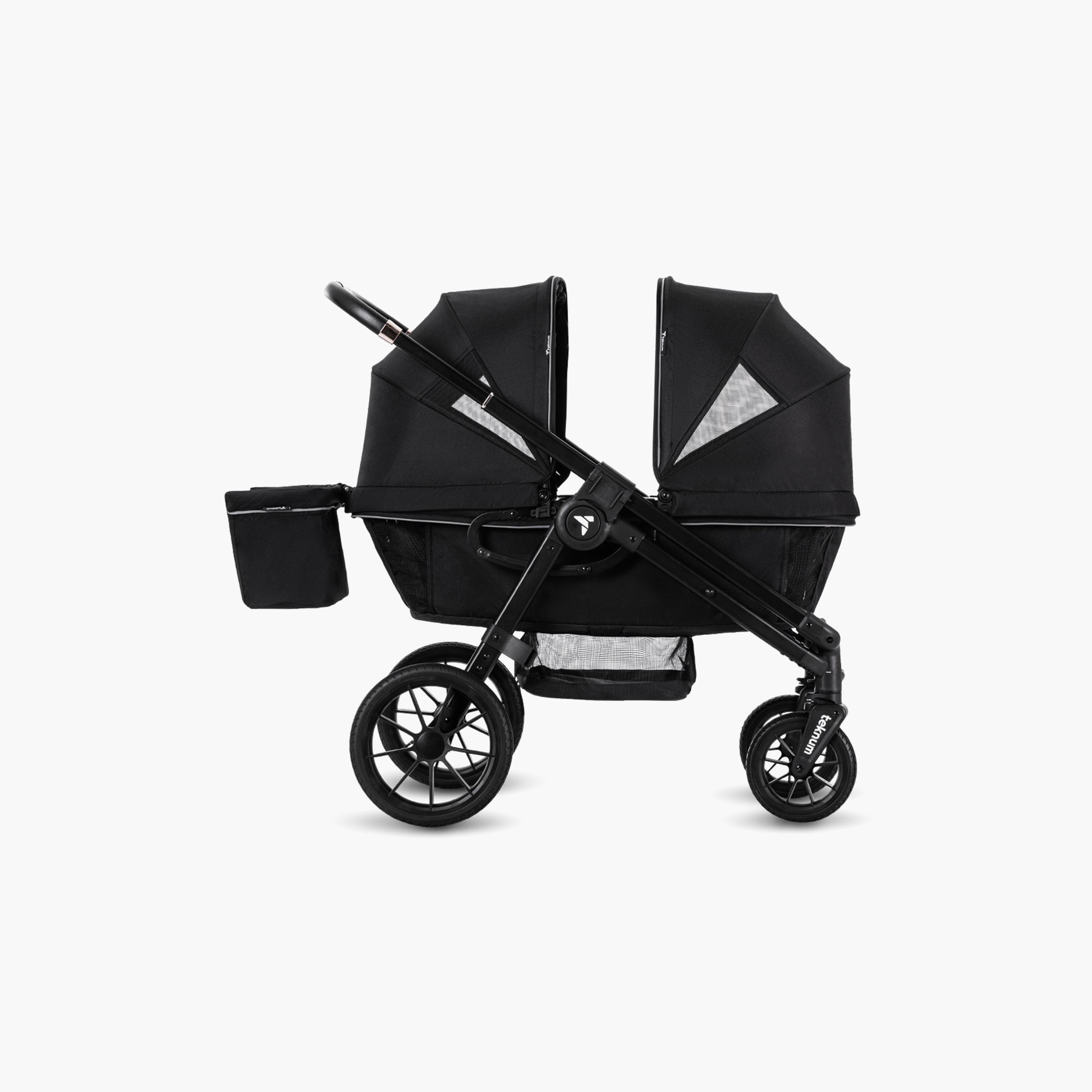Teknum Reversible Wagon Stroller with Dual Canopy & Tray - Graphite Black-baby-gear-strollersandprams-strollers-image-12