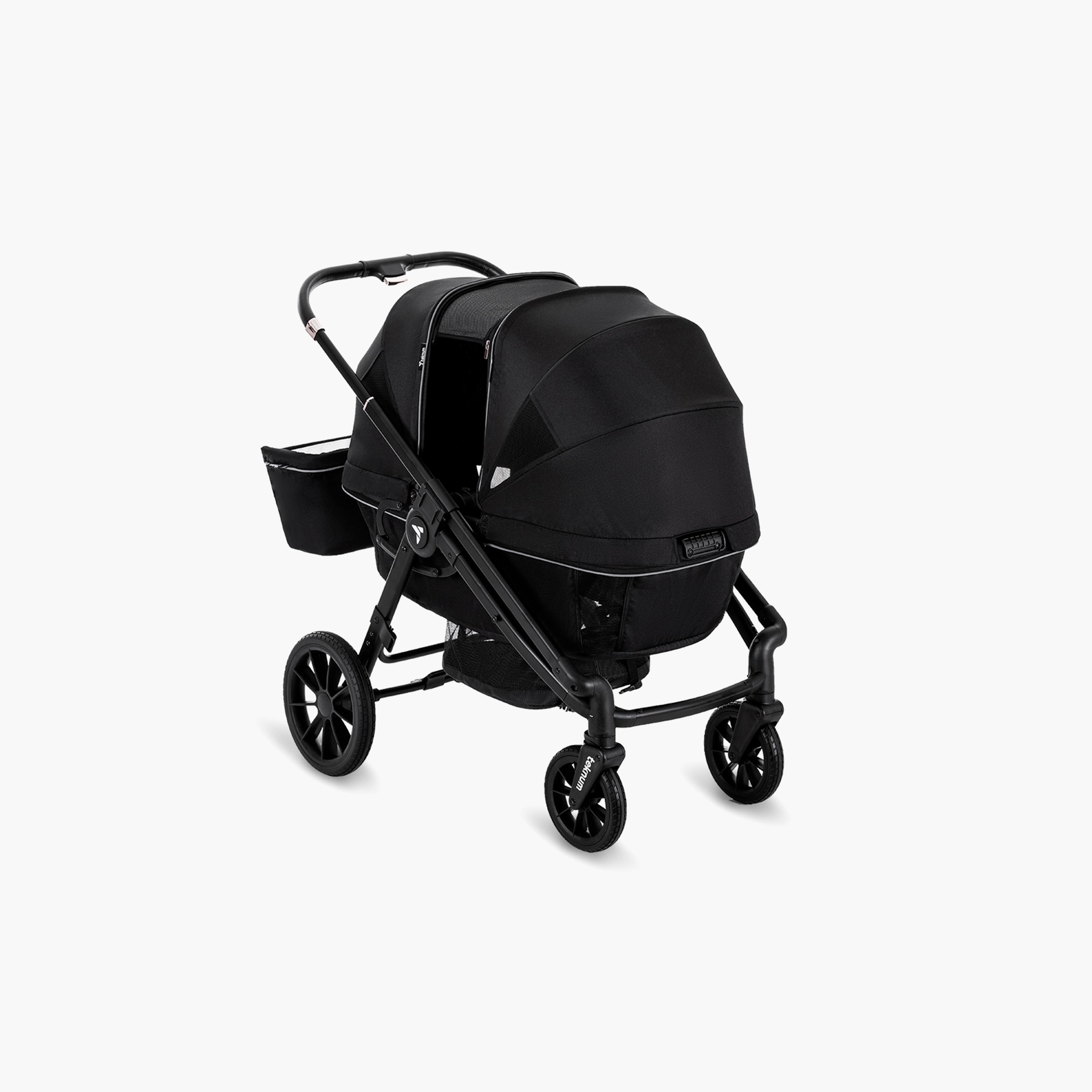 Teknum Reversible Wagon Stroller with Dual Canopy & Tray - Graphite Black-baby-gear-strollersandprams-strollers-image-16