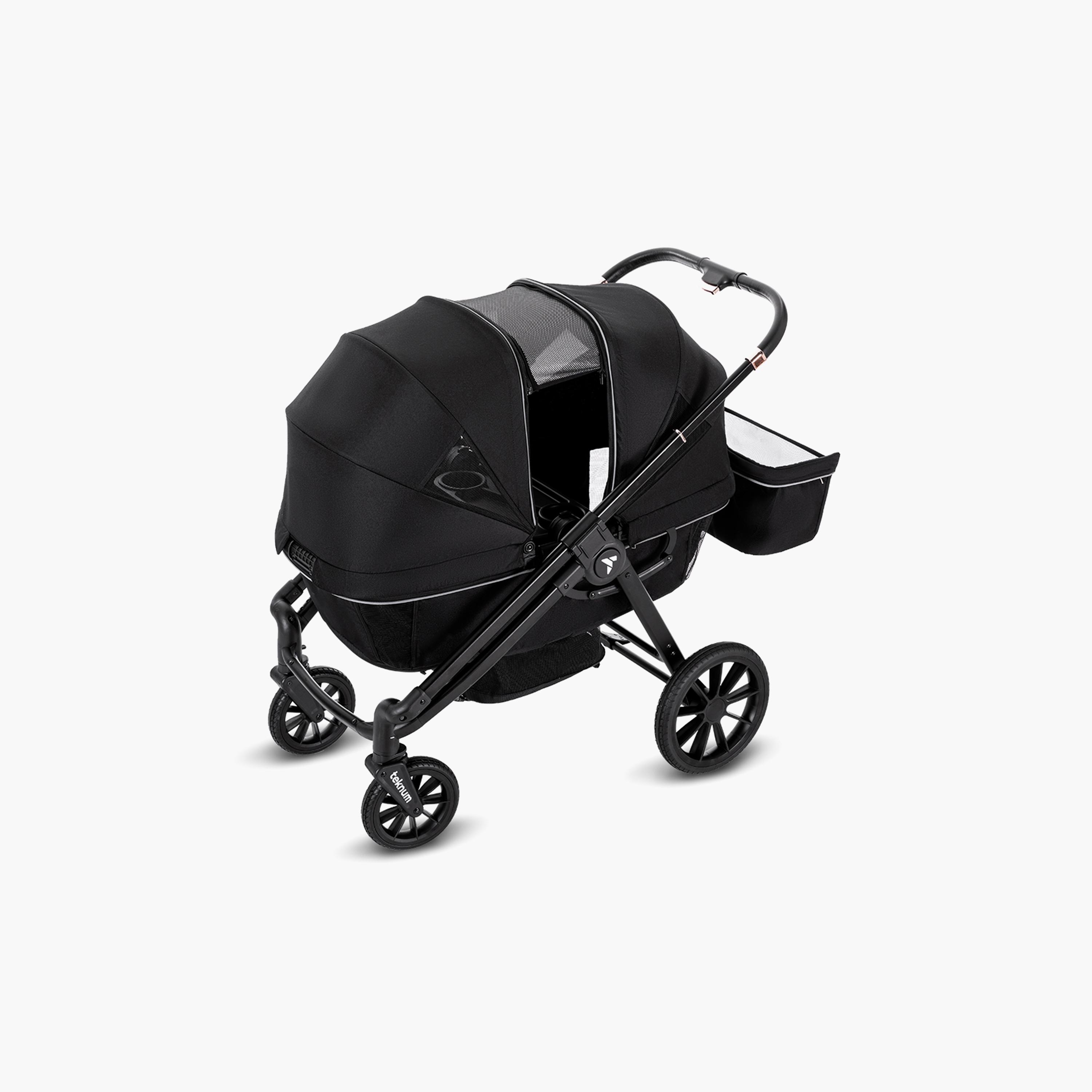 Teknum Reversible Wagon Stroller with Dual Canopy & Tray - Graphite Black-baby-gear-strollersandprams-strollers-image-19