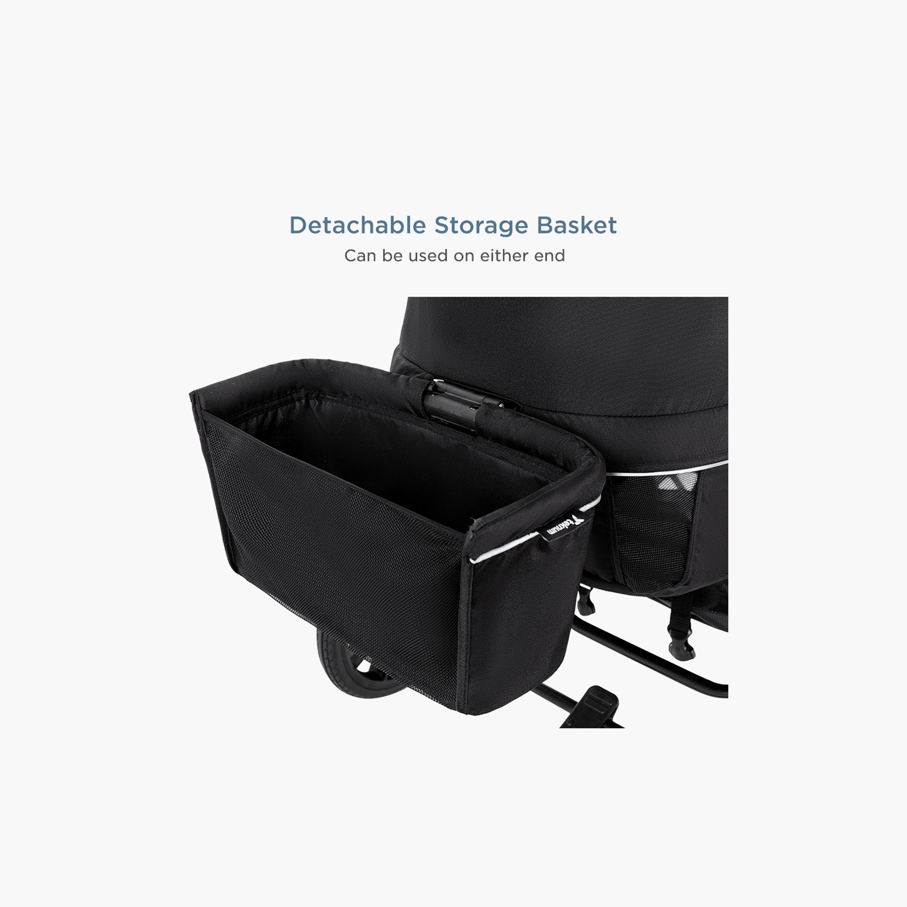 Teknum Reversible Wagon Stroller with Dual Canopy & Tray - Graphite Black-baby-gear-strollersandprams-strollers-image-4