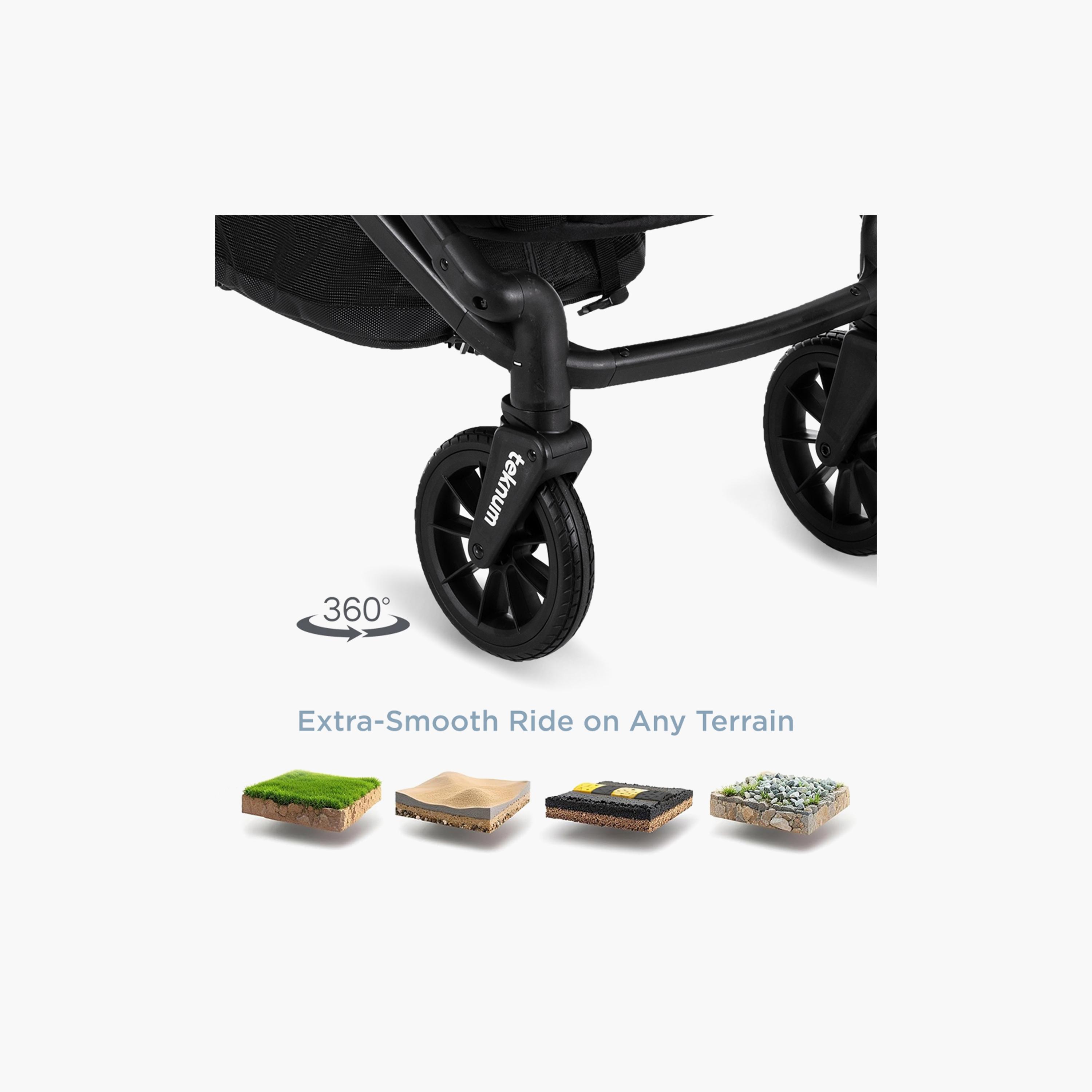 Teknum Reversible Wagon Stroller with Dual Canopy & Tray - Graphite Black-baby-gear-strollersandprams-strollers-image-9