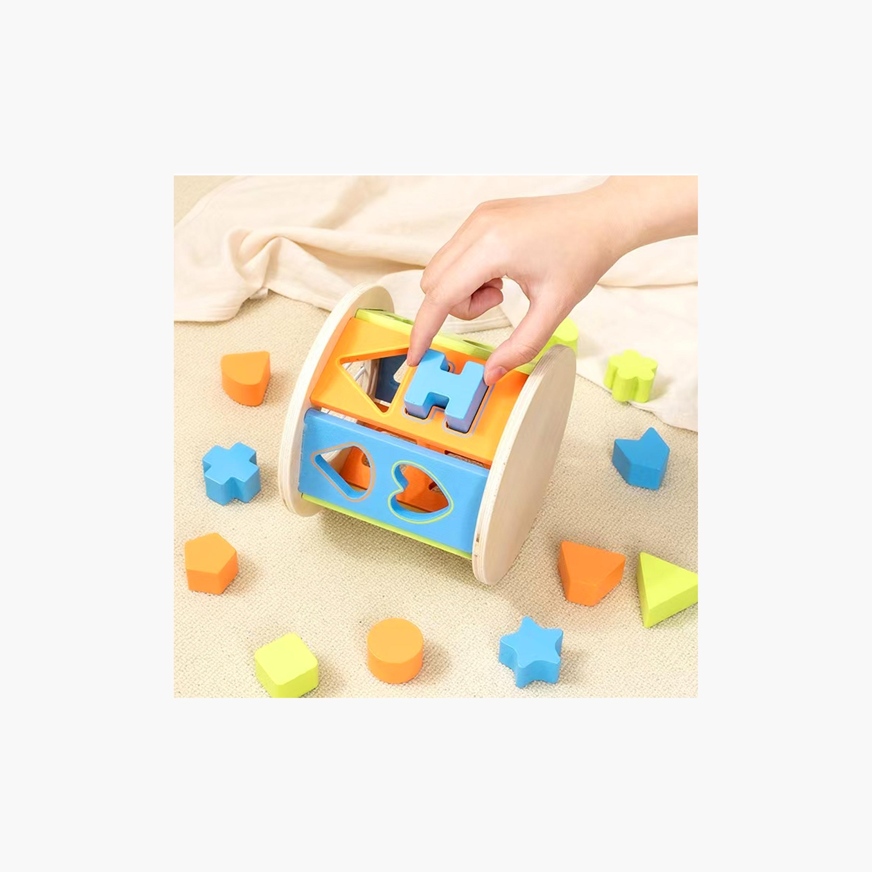 Little Story 12-Piece Wooden Shape Sorting Puzzle Activity Box - Multicolour-toys-roleplay-image-2