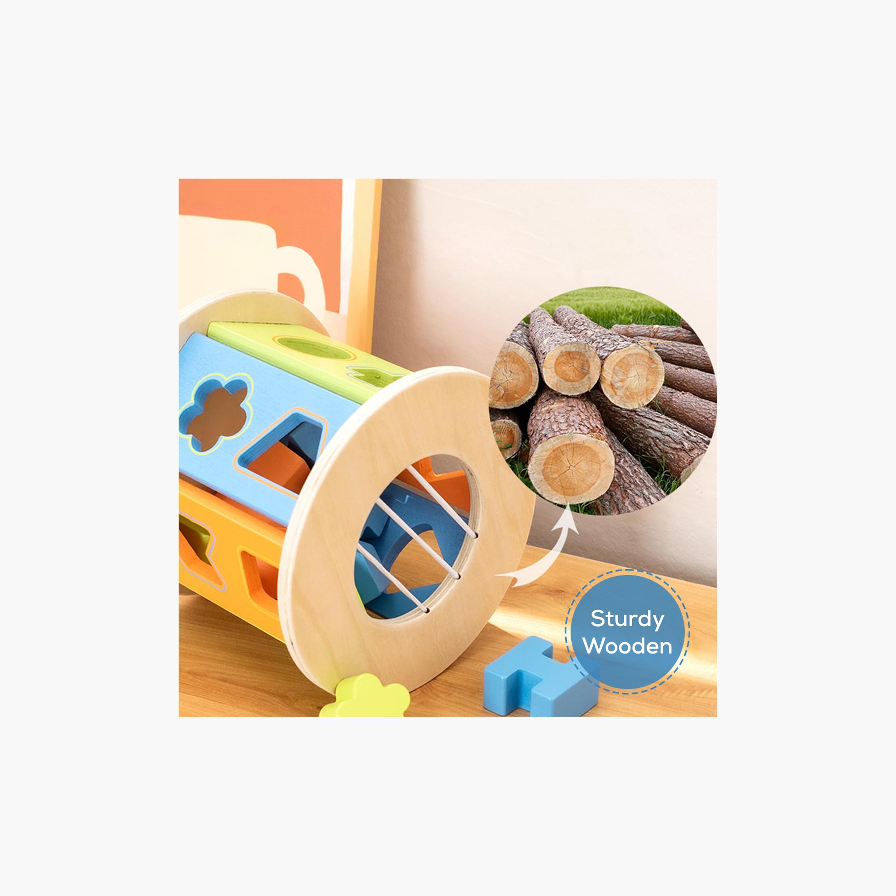 Little Story 12-Piece Wooden Shape Sorting Puzzle Activity Box - Multicolour-toys-roleplay-image-3