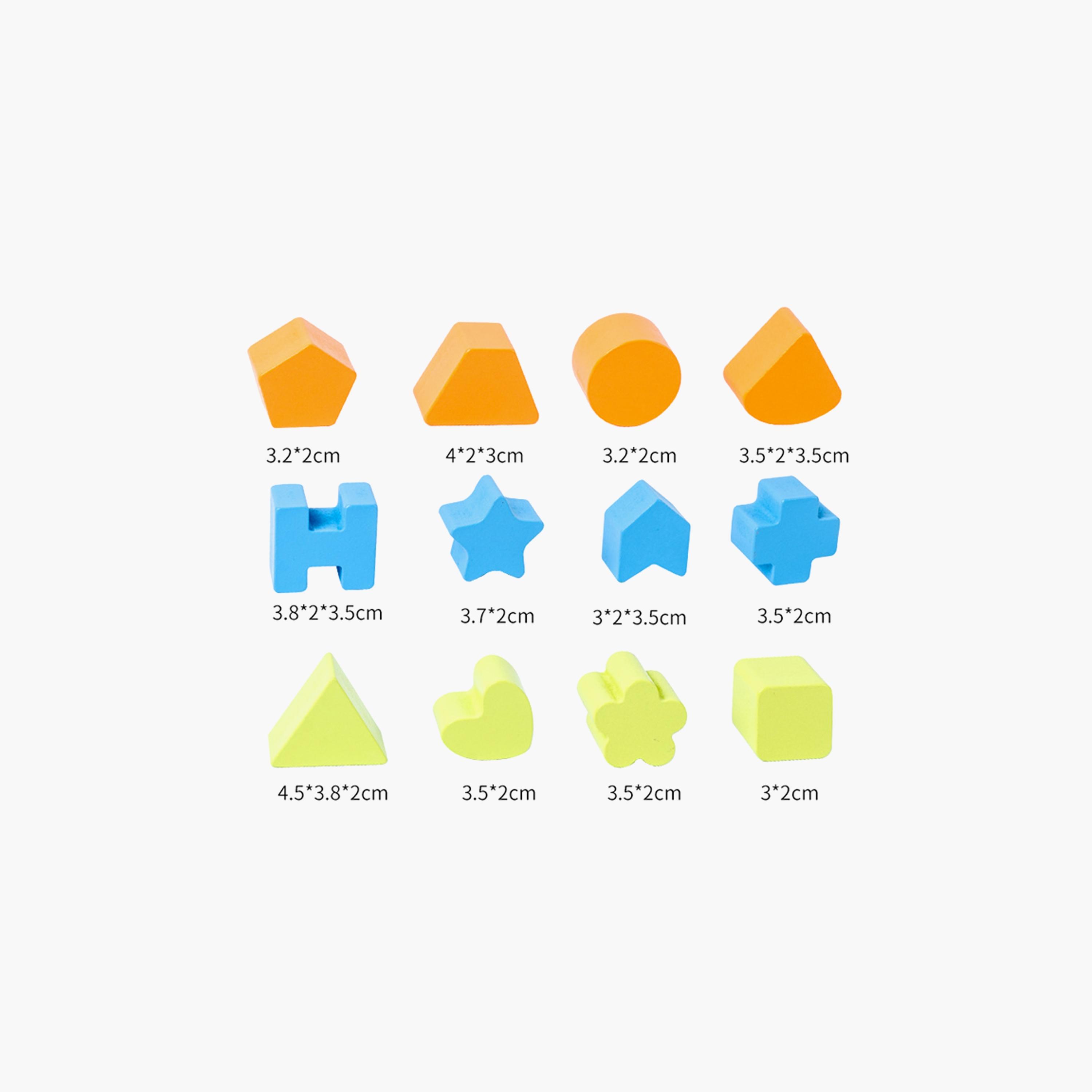 Little Story 12-Piece Wooden Shape Sorting Puzzle Activity Box - Multicolour-toys-roleplay-image-4