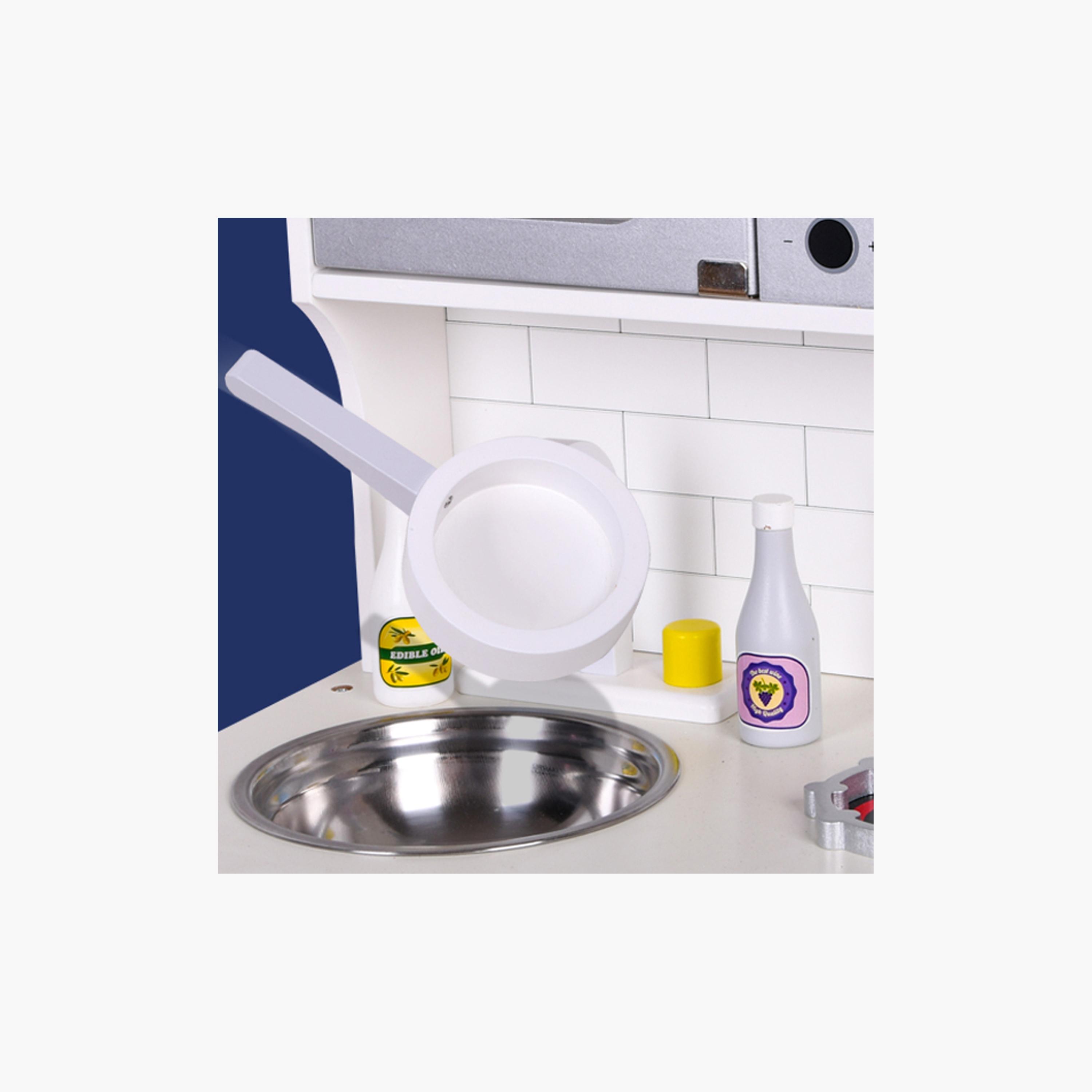 Little Story Wooden Kitchen with Accessories Pretend Play Set - Grey-toys-roleplay-image-5