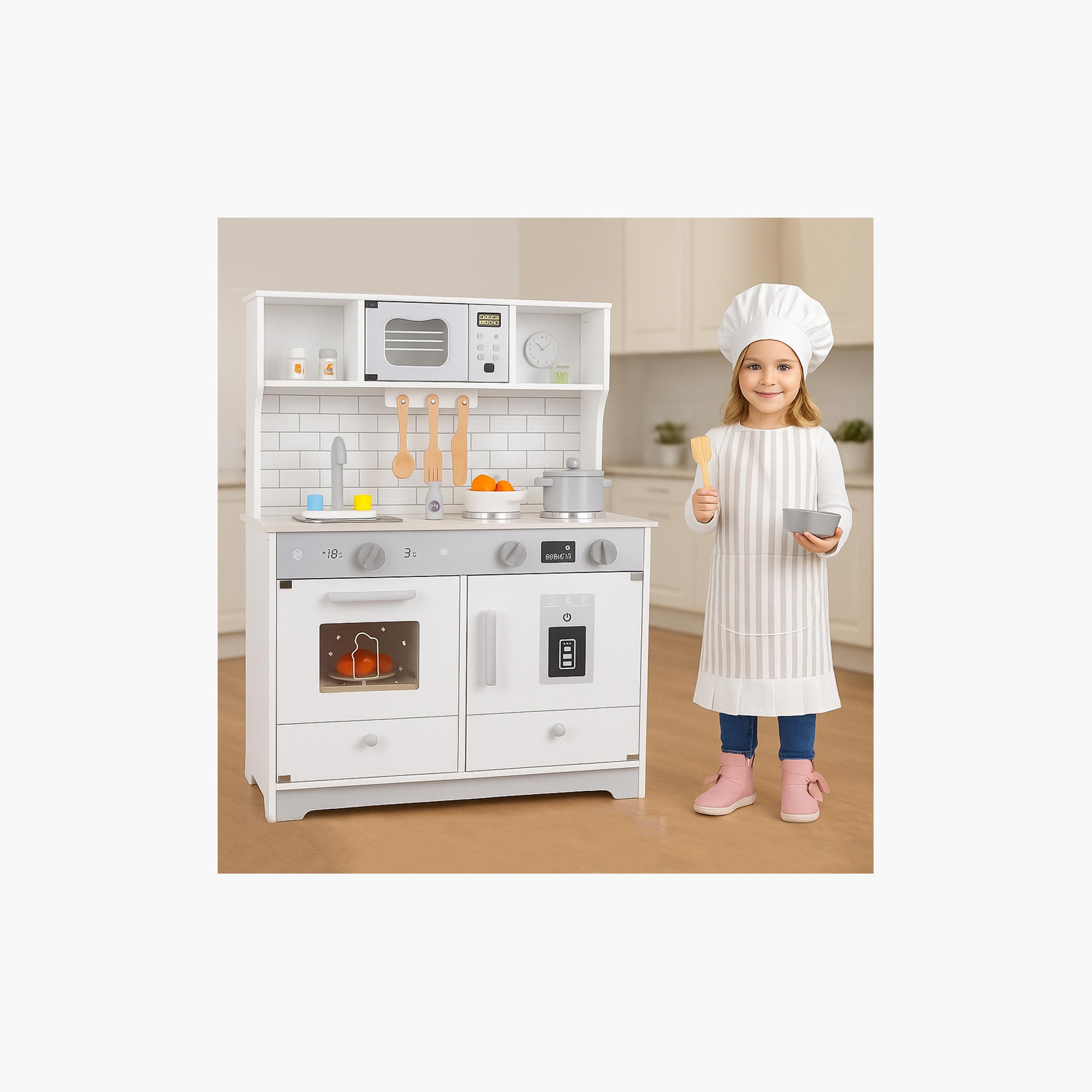 Little Story Wooden Kitchen with Accessories Pretend Play Set - Grey-toys-roleplay-image-9