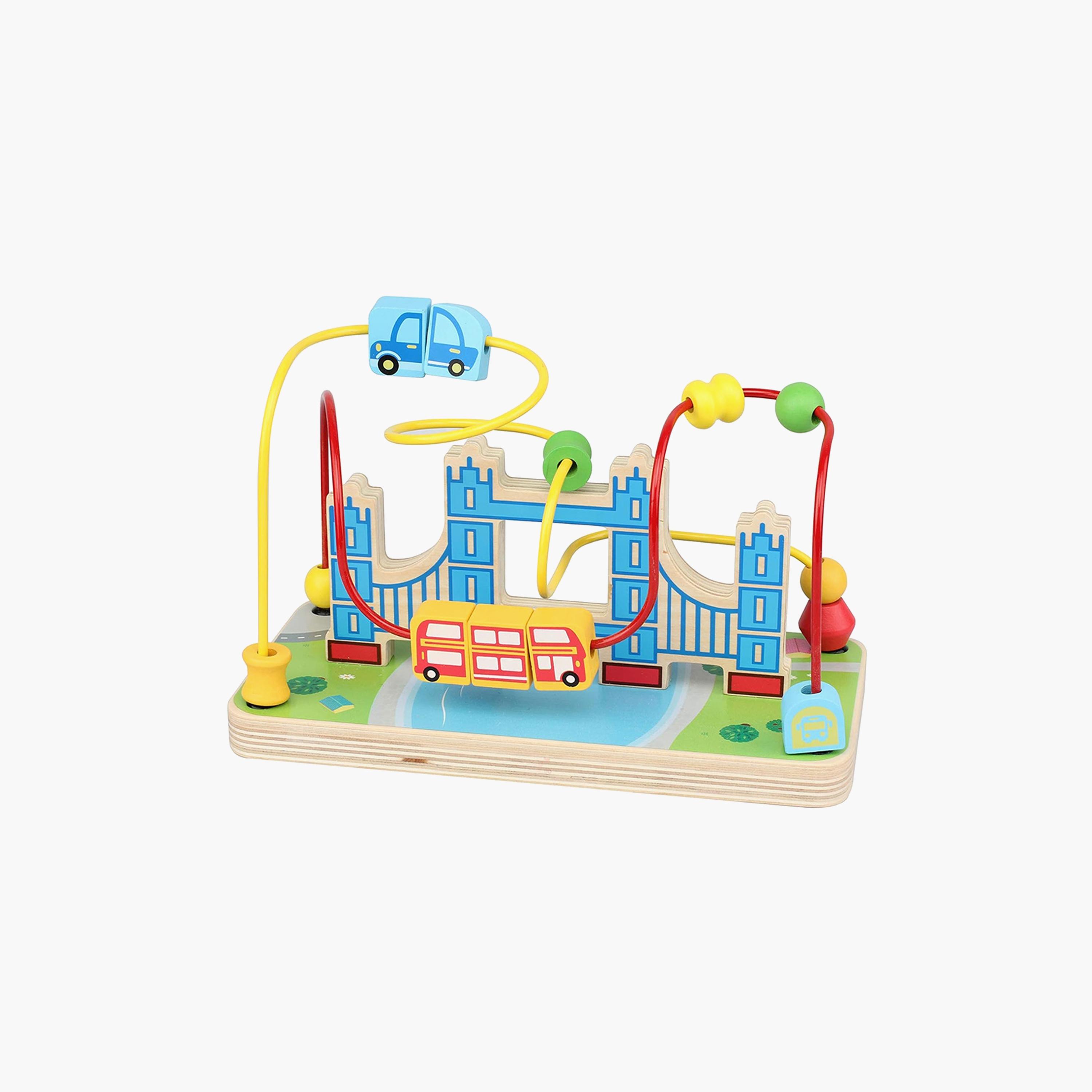 لعبة متاهة خرز الأنشطة الخشبية - متعددة الألوان من ليتل ستوري.-toys-babyandtoddlertoys-learningtoys-image-1