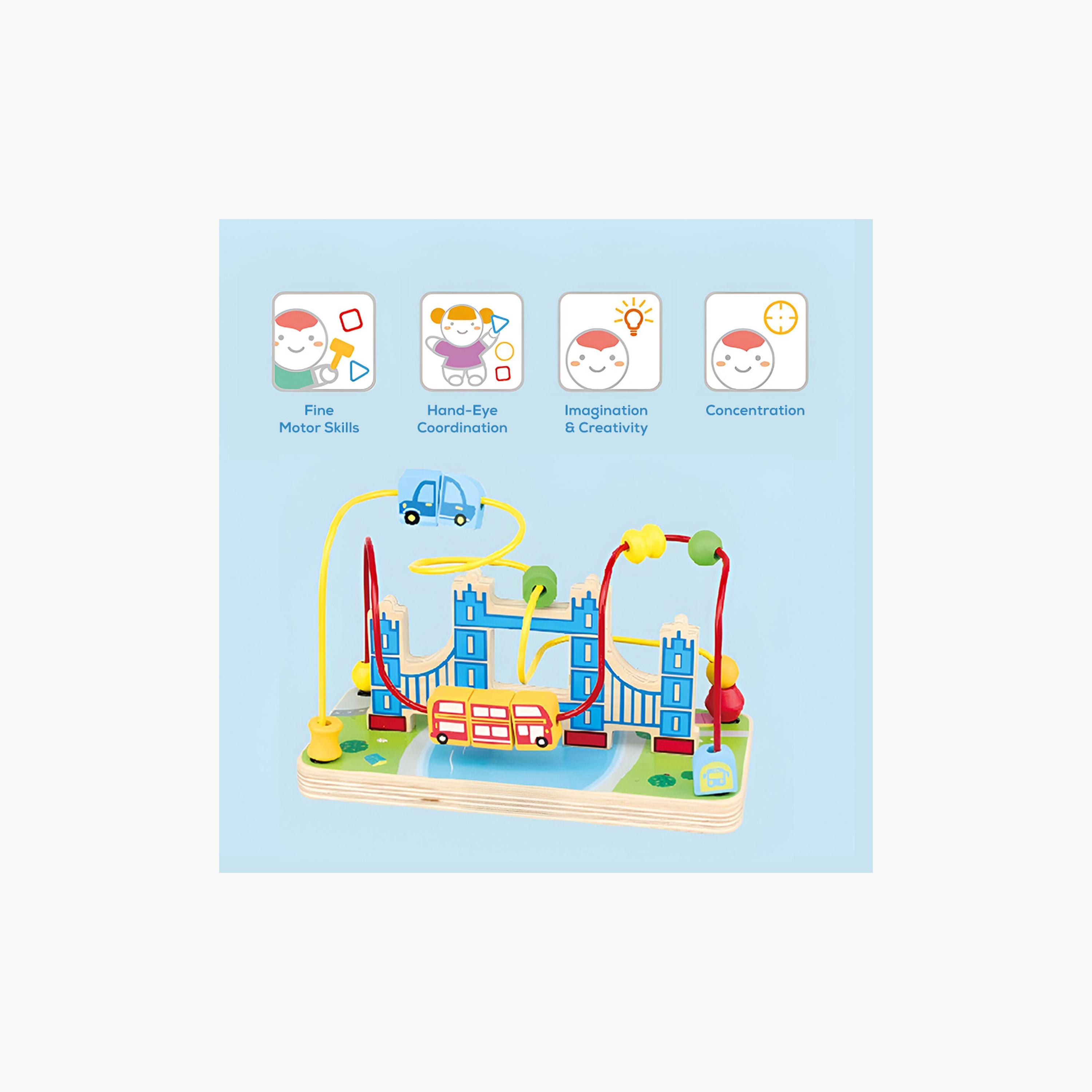 لعبة متاهة خرز الأنشطة الخشبية - متعددة الألوان من ليتل ستوري.-toys-babyandtoddlertoys-learningtoys-image-3