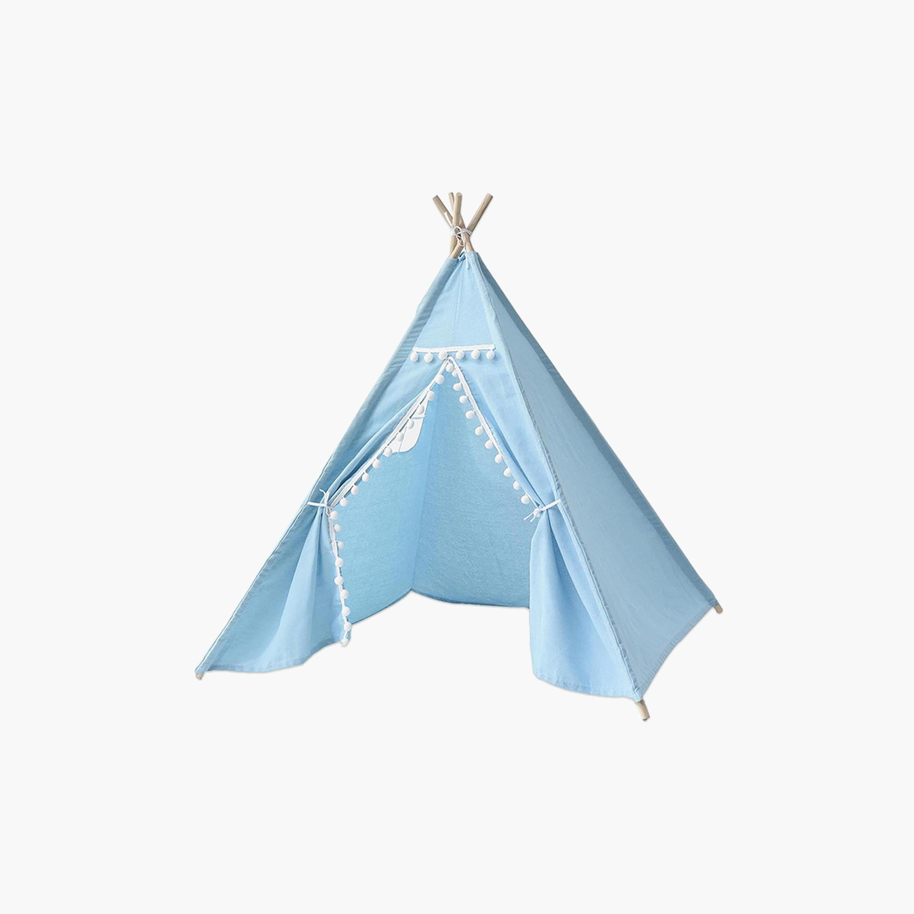 Little Story Canvas Foldable Tent and Teepee Playhouse - Blue-toys-outdoor-playhousesandplayards-image-1
