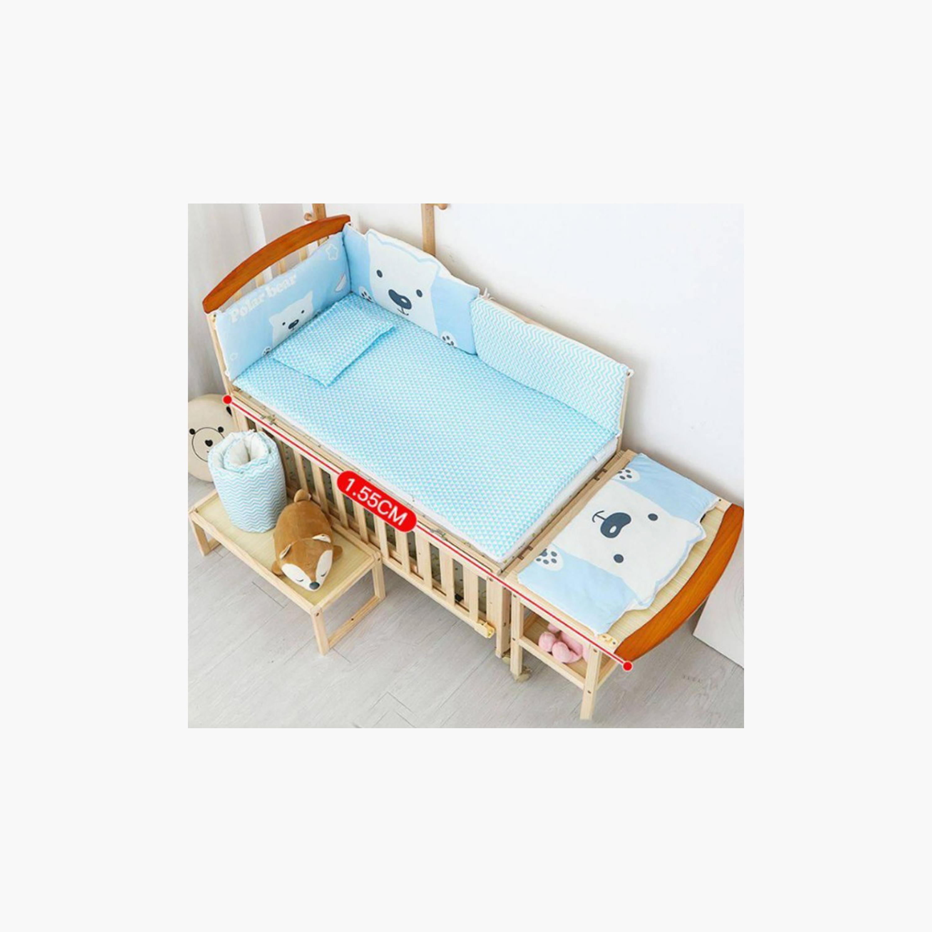 Zrafh Baby Wooden Bed with Spacious Storage Space - 115 x 61 x 95 cm-baby-nursery-furniture-cribsandbeds-babycribs-image-3