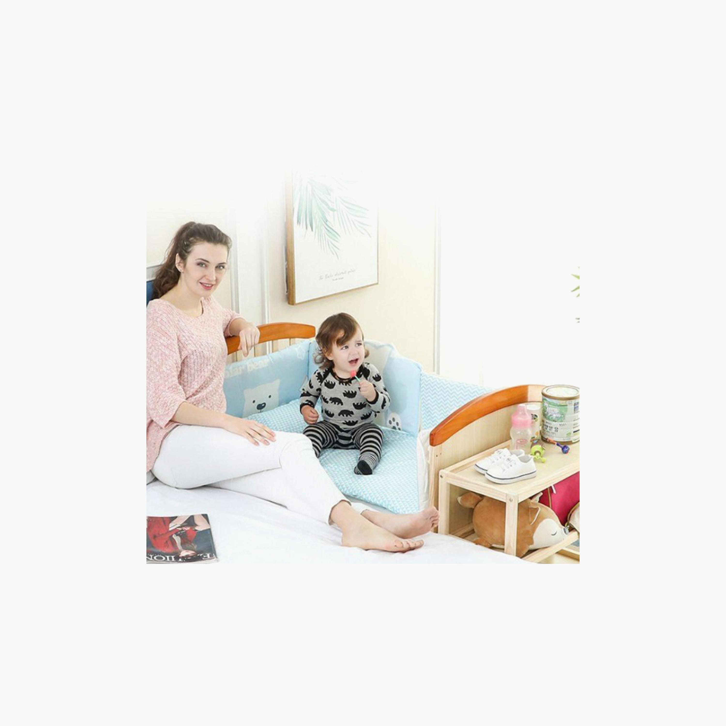 Zrafh Baby Wooden Bed with Spacious Storage Space - 115 x 61 x 95 cm-baby-nursery-furniture-cribsandbeds-babycribs-image-5