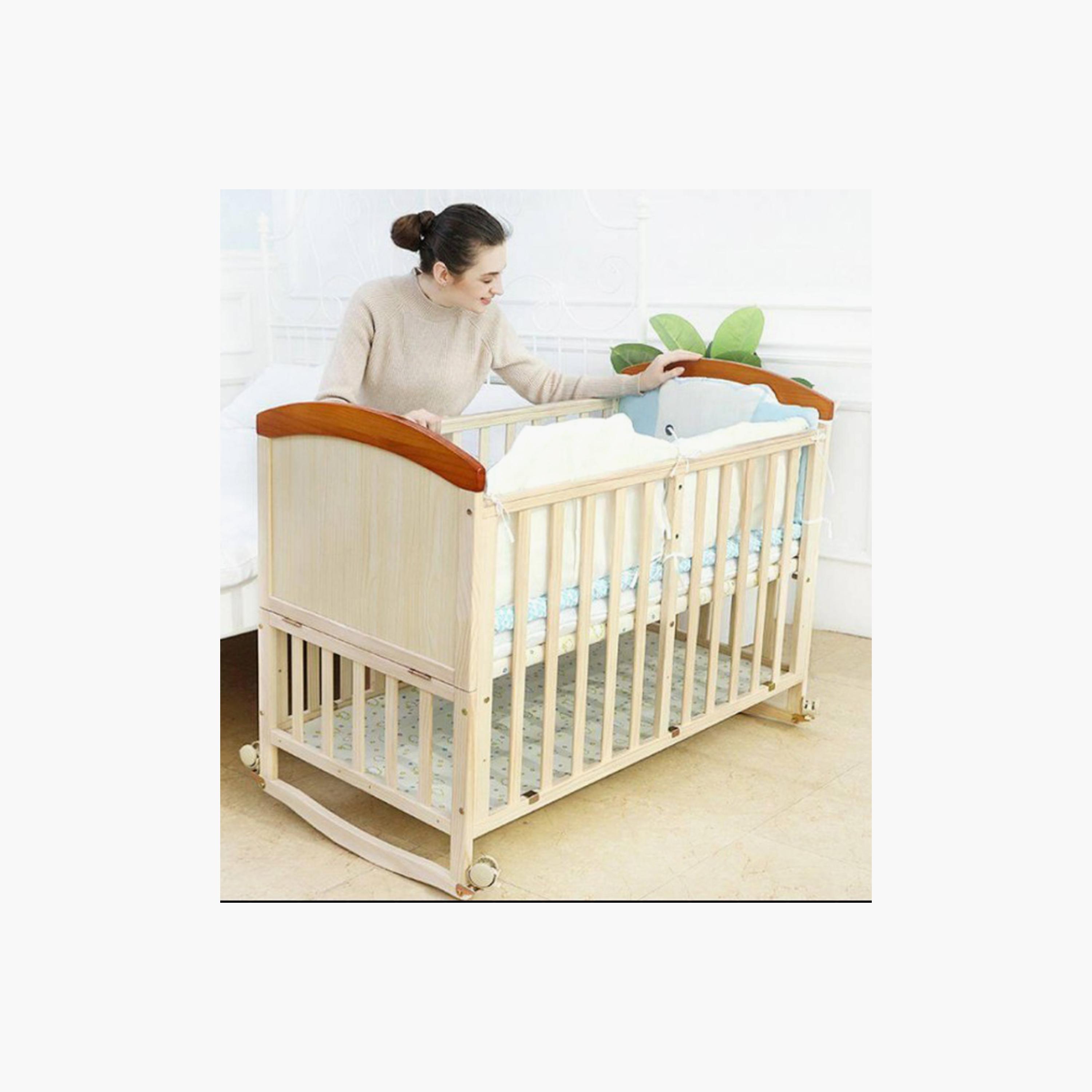 Zrafh Baby Wooden Bed with Spacious Storage Space - 115 x 61 x 95 cm-baby-nursery-furniture-cribsandbeds-babycribs-image-6