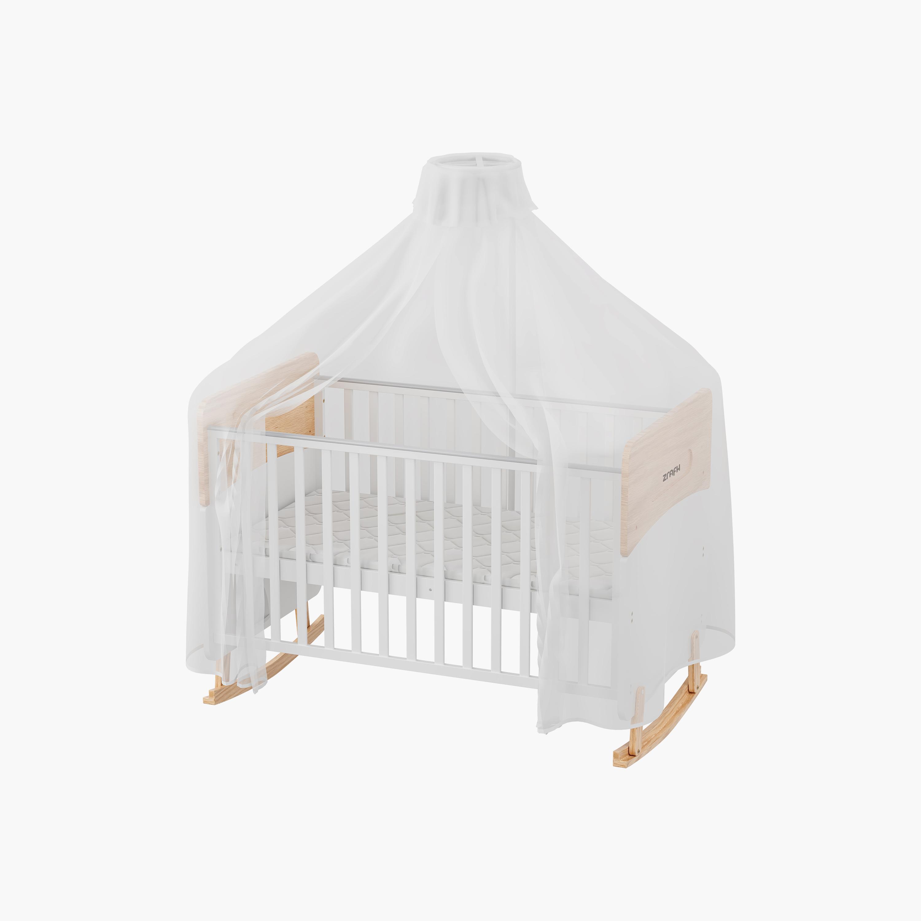 Zrafh Wooden Convertible Baby Crib to Toddler Bed with Mosquito Net-baby-nursery-furniture-cribsandbeds-babycribs-image-5