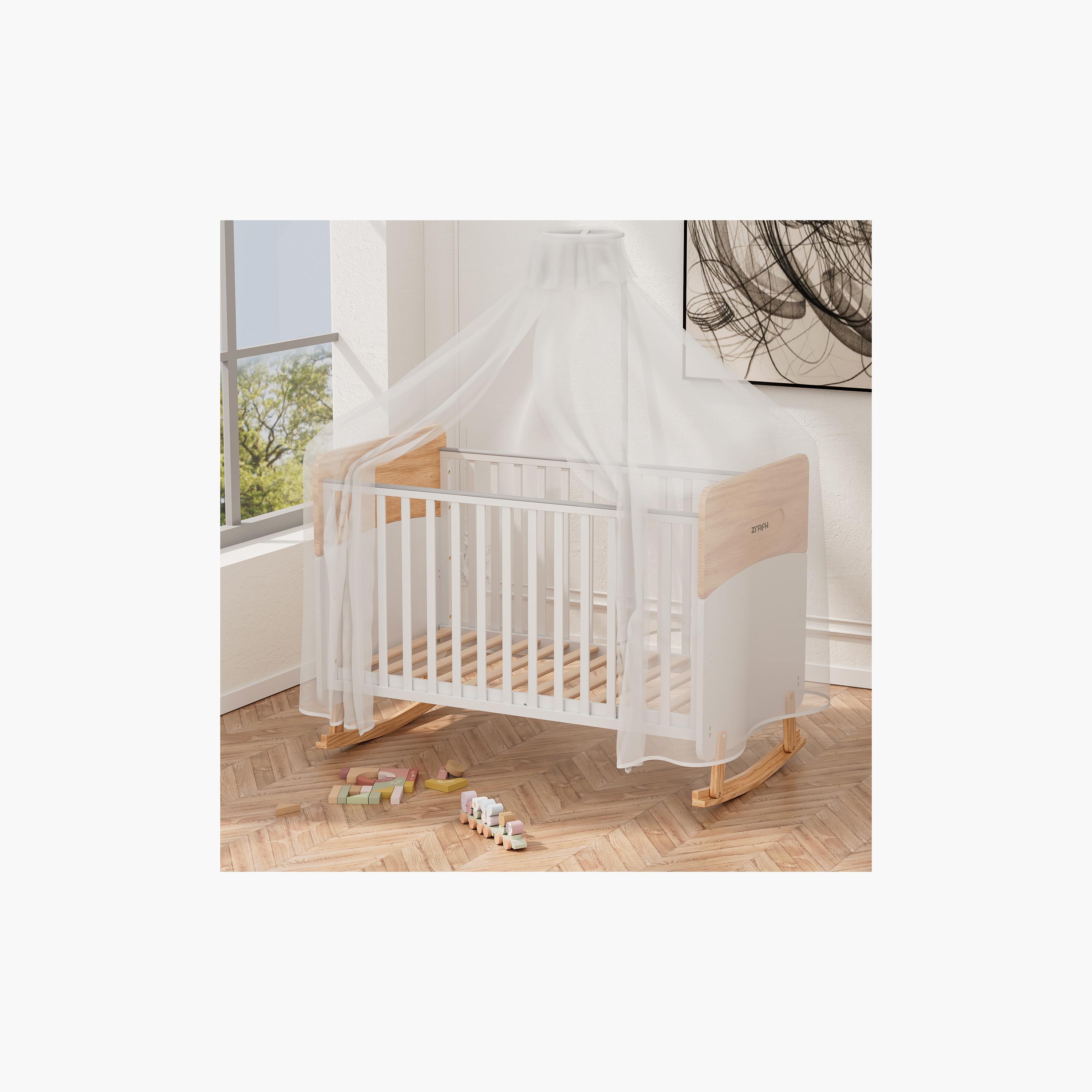 Zrafh Wooden Convertible Baby Crib to Toddler Bed with Mosquito Net-baby-nursery-furniture-cribsandbeds-babycribs-image-7