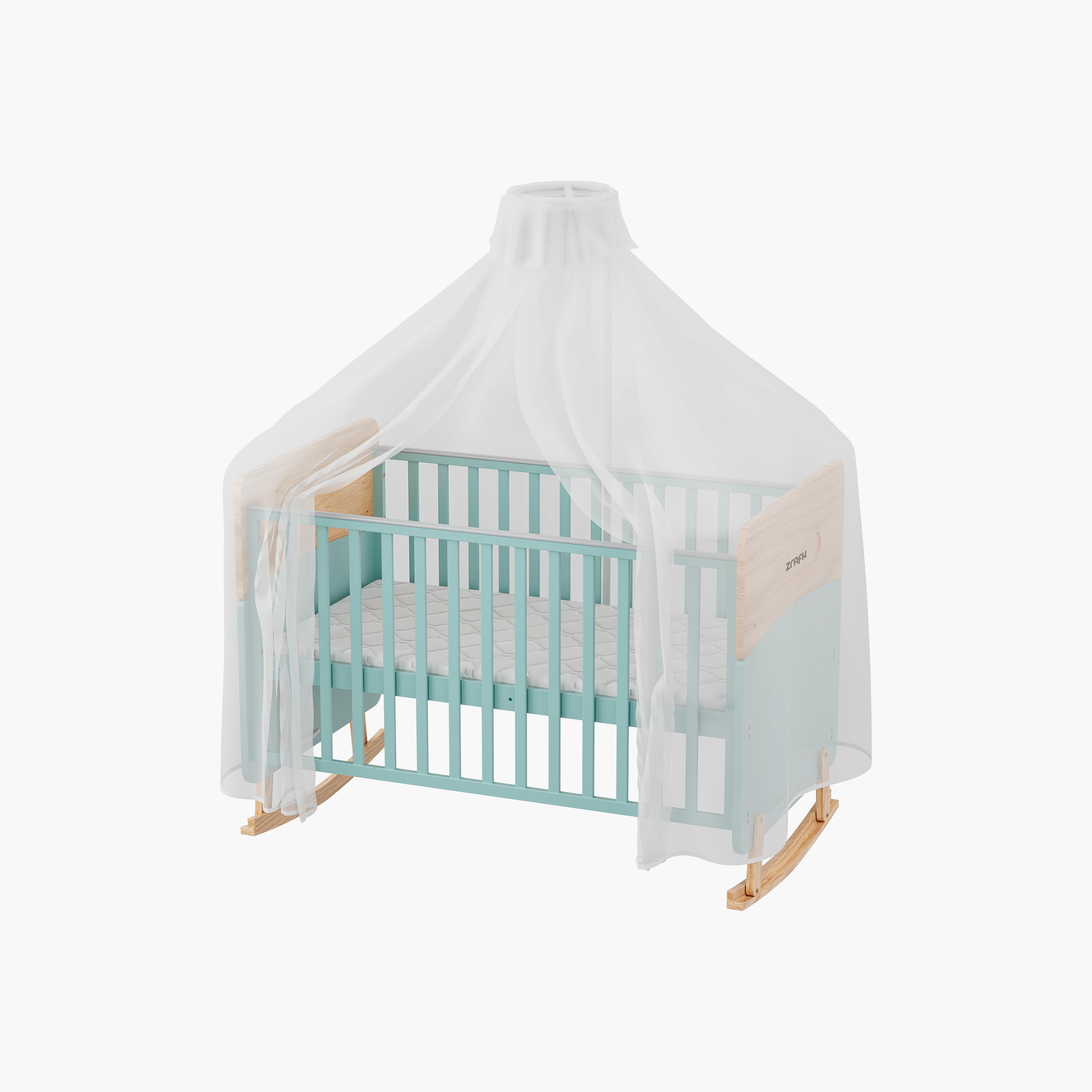 Zrafh Wooden Convertible Baby Crib to Toddler Bed with Mosquito Net-baby-nursery-furniture-cribsandbeds-babycribs-image-4