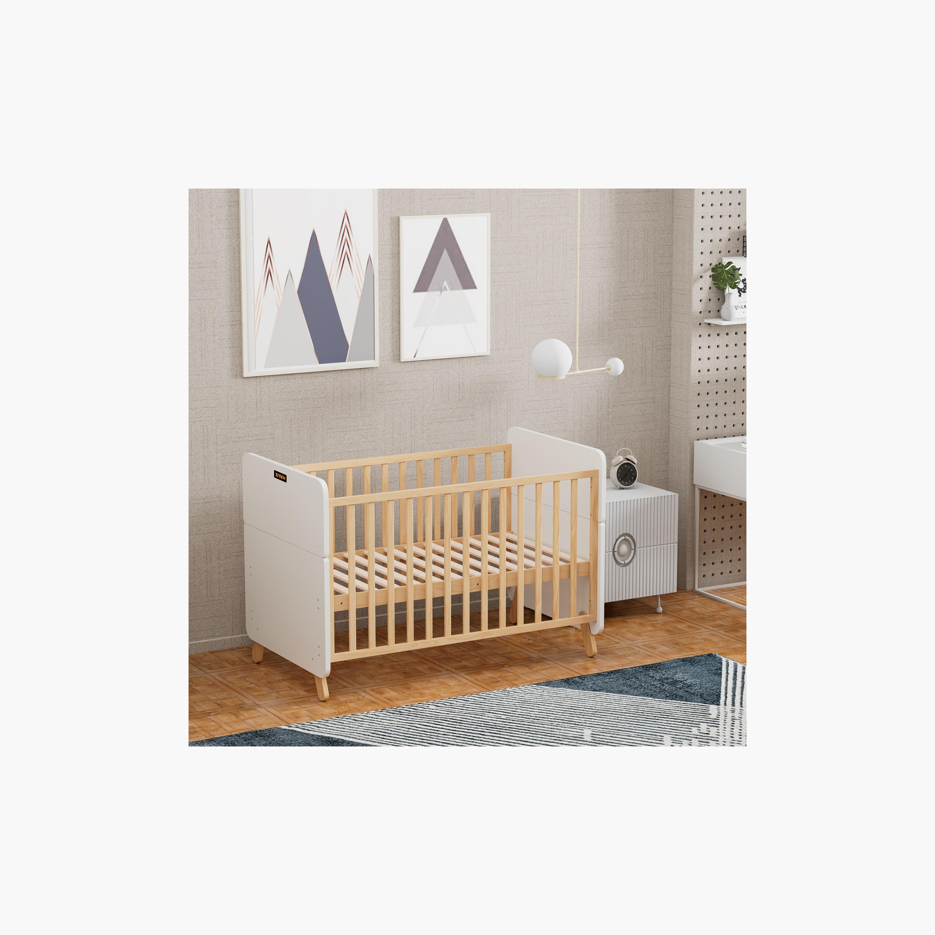 سرير أطفال خشبي قابل للتحويل إلى سرير طفل صغير - أبيض/بني من زرافة-baby-nursery-furniture-cribsandbeds-babycribs-image-10