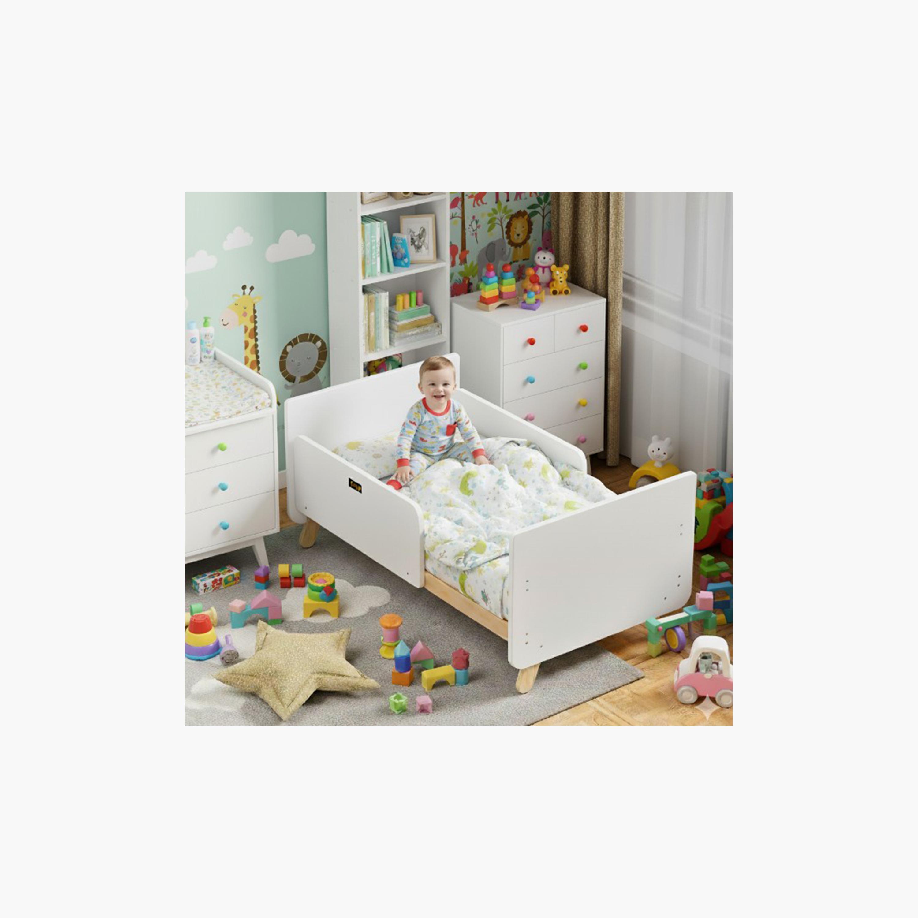 سرير أطفال خشبي قابل للتحويل إلى سرير طفل صغير - أبيض/بني من زرافة-baby-nursery-furniture-cribsandbeds-babycribs-image-12