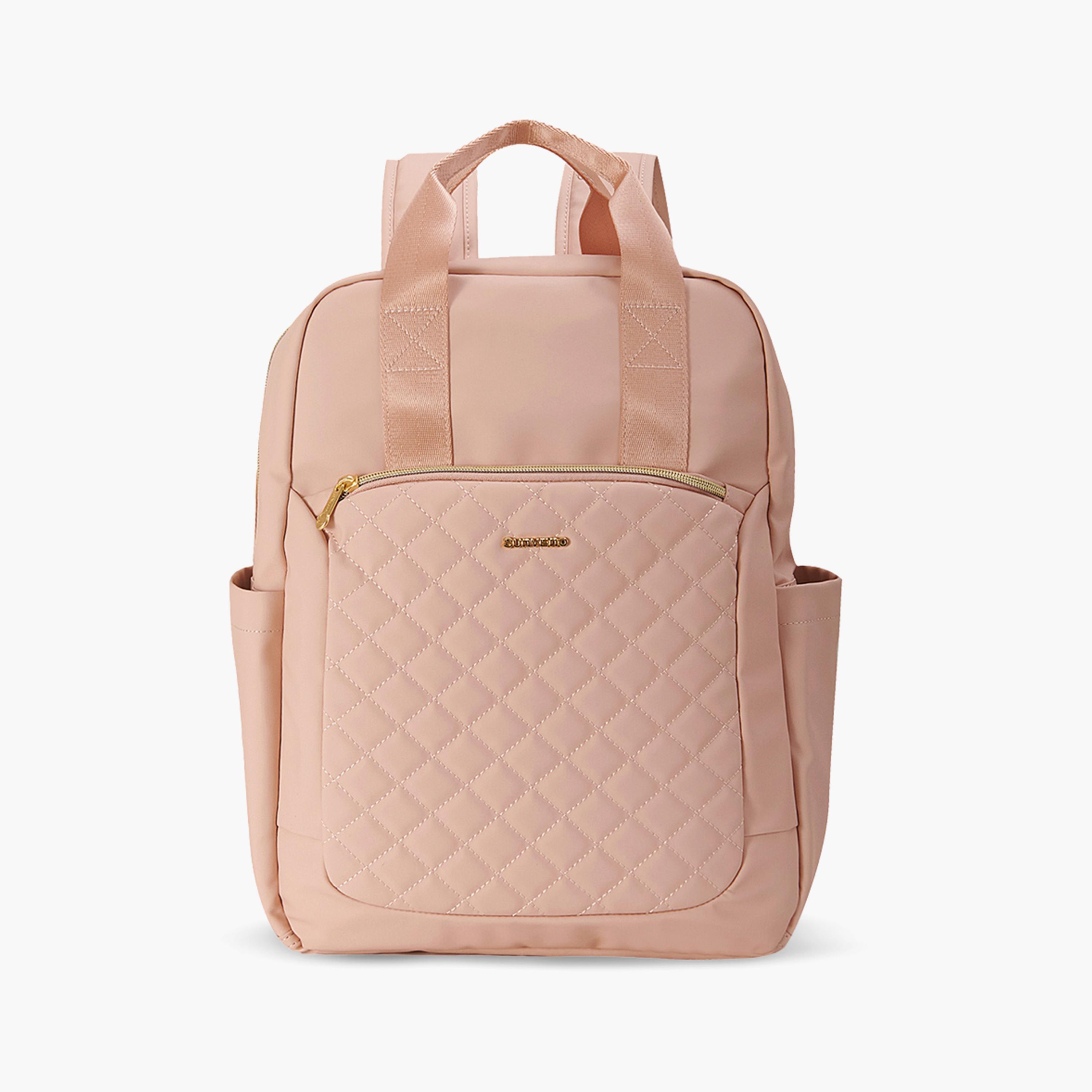 Sunveno Quilted Diaper Backpack with Stroller Straps - Rose Gold-baby-gear-diaperbags-image-2