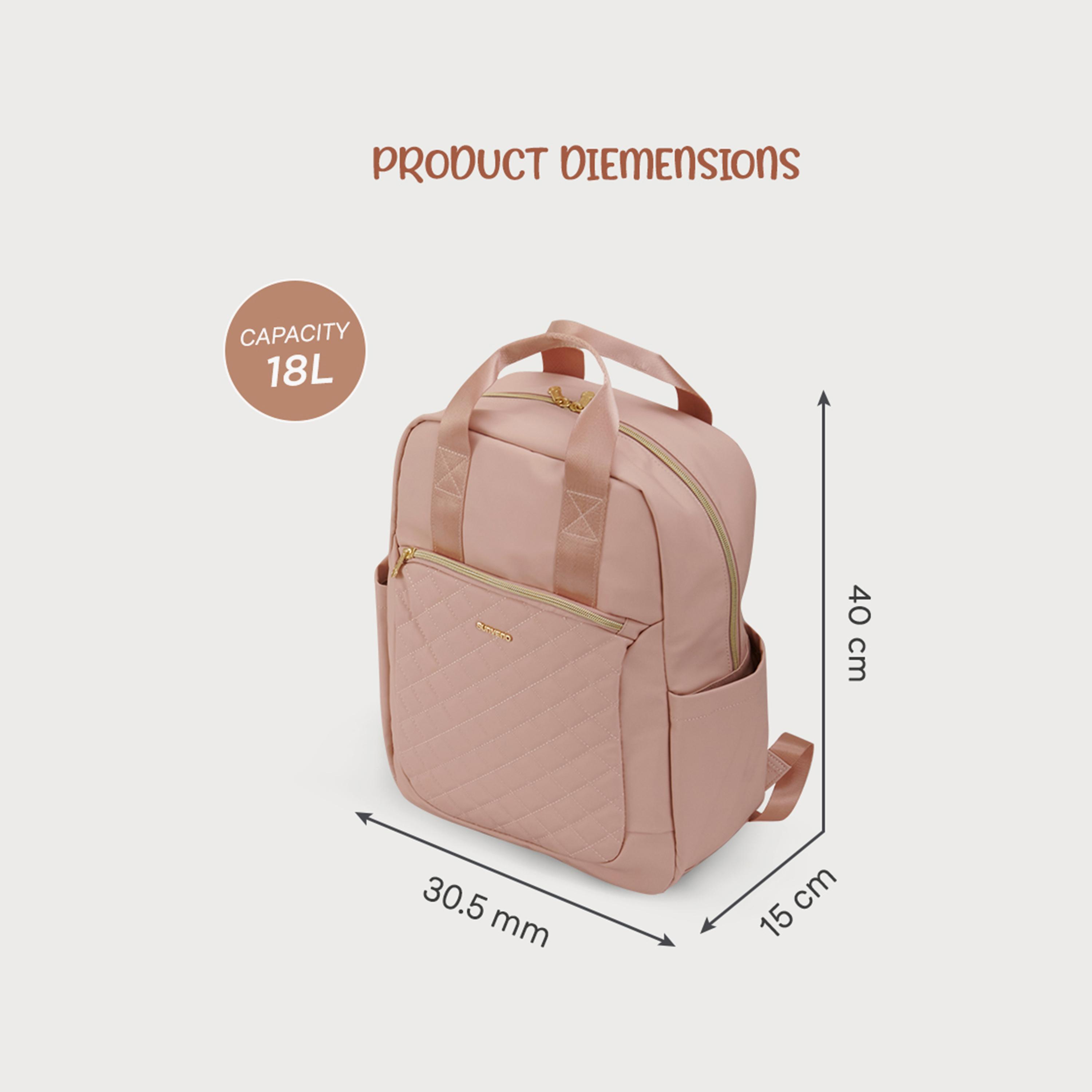Sunveno Quilted Diaper Backpack with Stroller Straps - Rose Gold-baby-gear-diaperbags-image-8