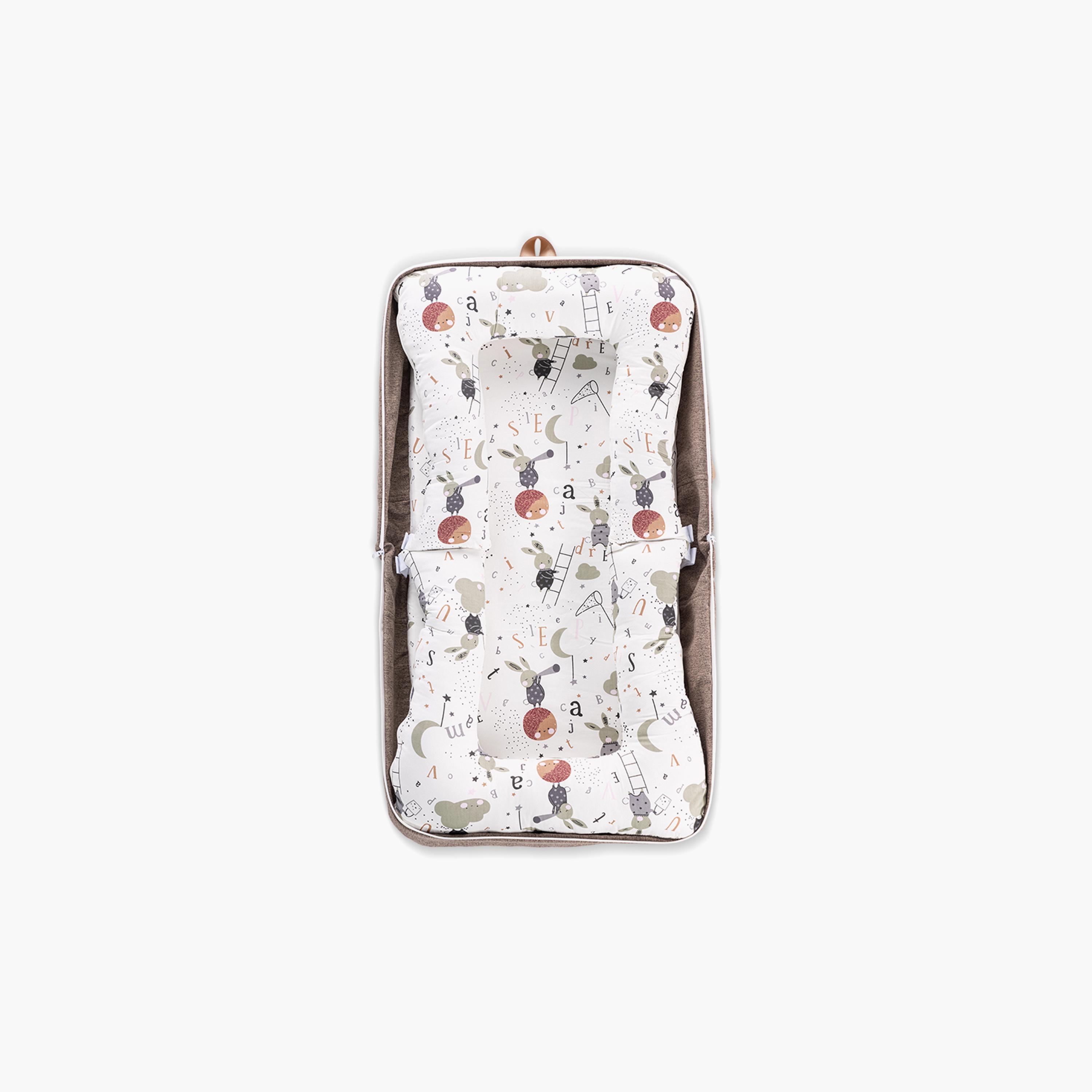 Little Story Portable Baby Nest & Lounger Sleeping Pod - Brown-baby-nursery-furniture-cribsandbeds-bassinets-image-3