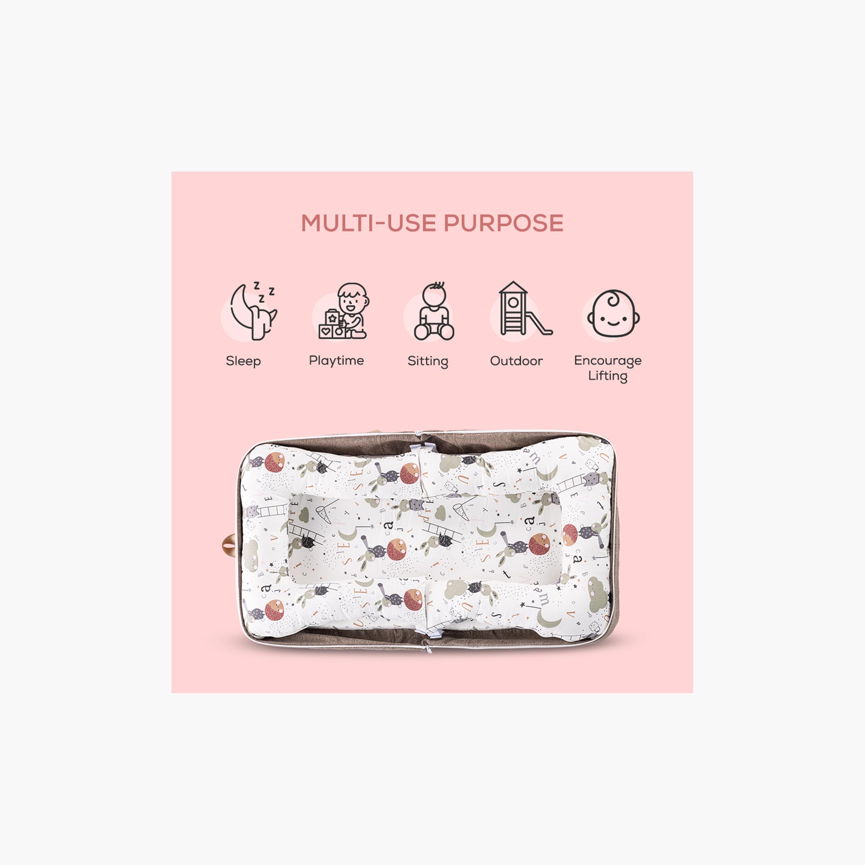 Little Story Portable Baby Nest & Lounger Sleeping Pod - Brown-baby-nursery-furniture-cribsandbeds-bassinets-image-7