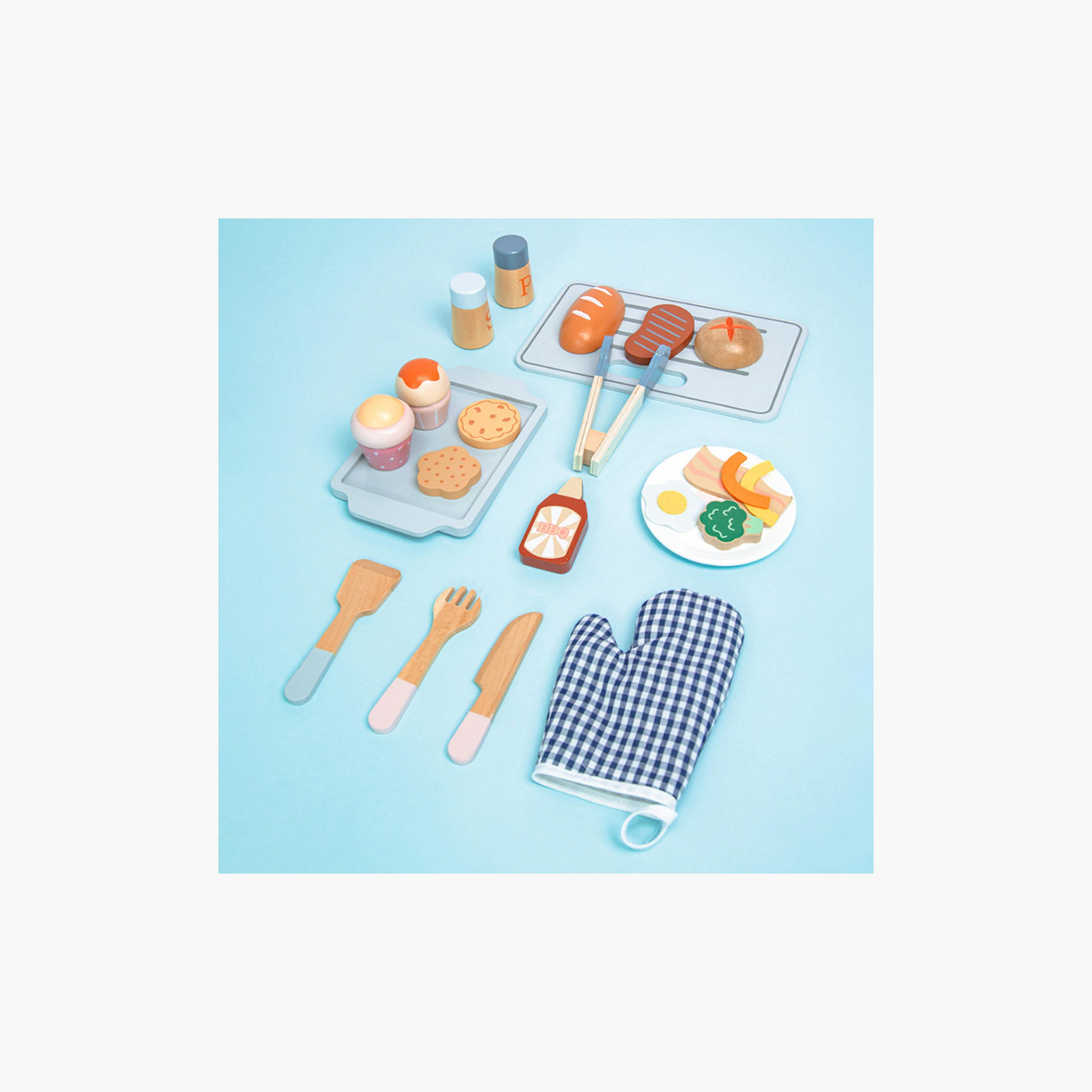 مجموعة لعب تظاهرية لفرن خشبي من ليتل أنجل-toys-roleplay-kitchensets-image-6