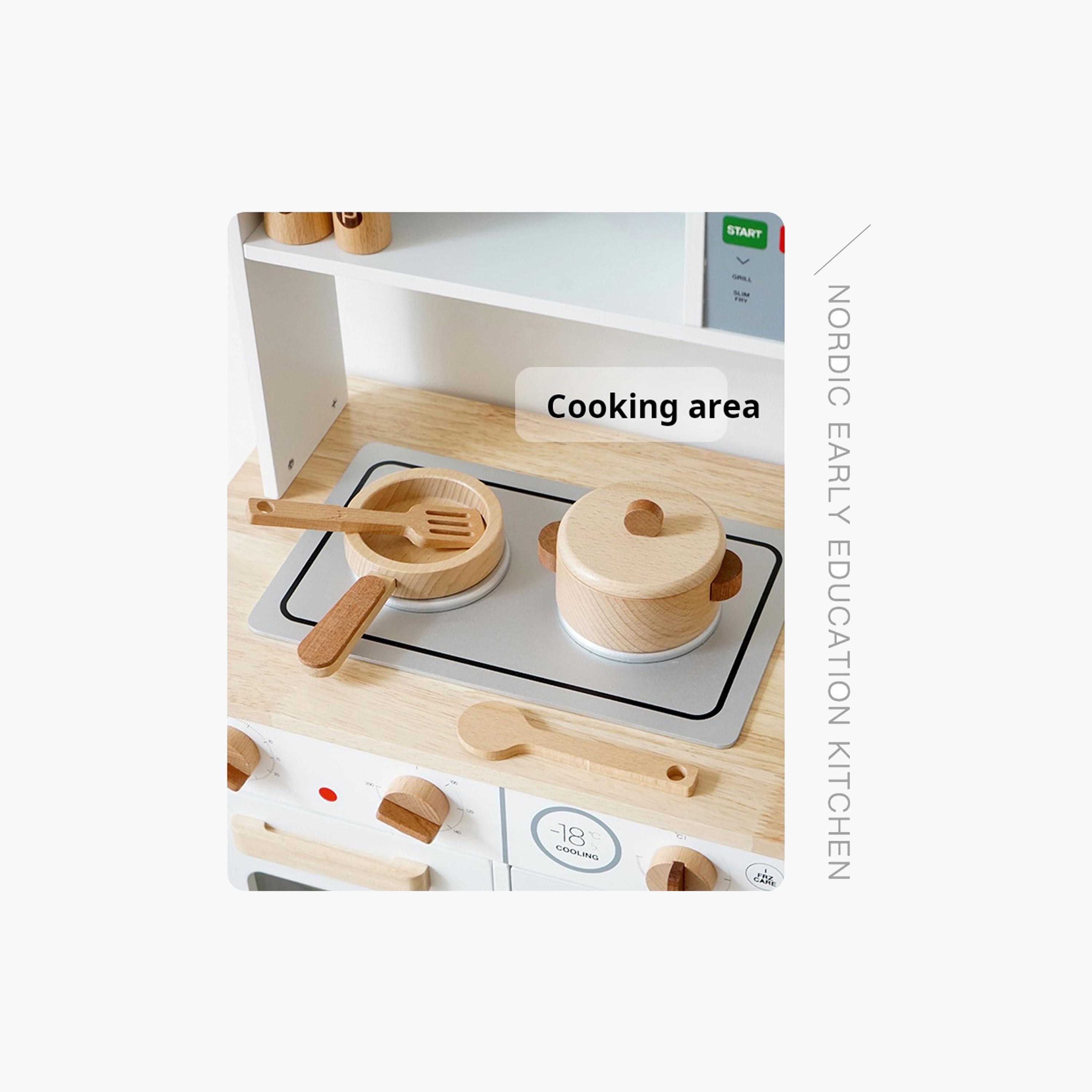 Little Angel Wooden Kitchen Pretend Interactive Playset-toys-roleplay-kitchensets-image-3