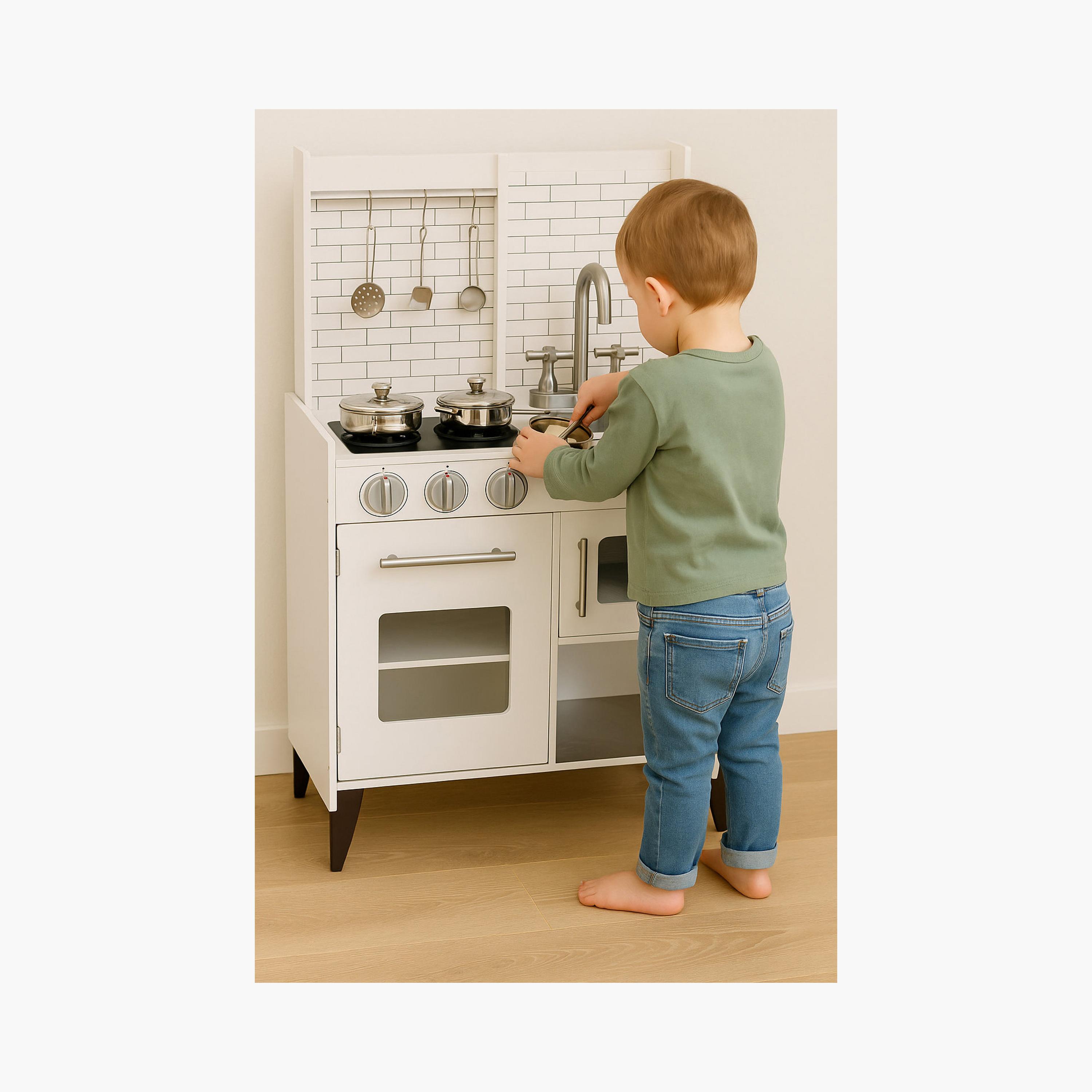 مجموعة ألعاب مطبخ خشبي من ليتل أنجل - أبيض-toys-roleplay-kitchensets-image-3