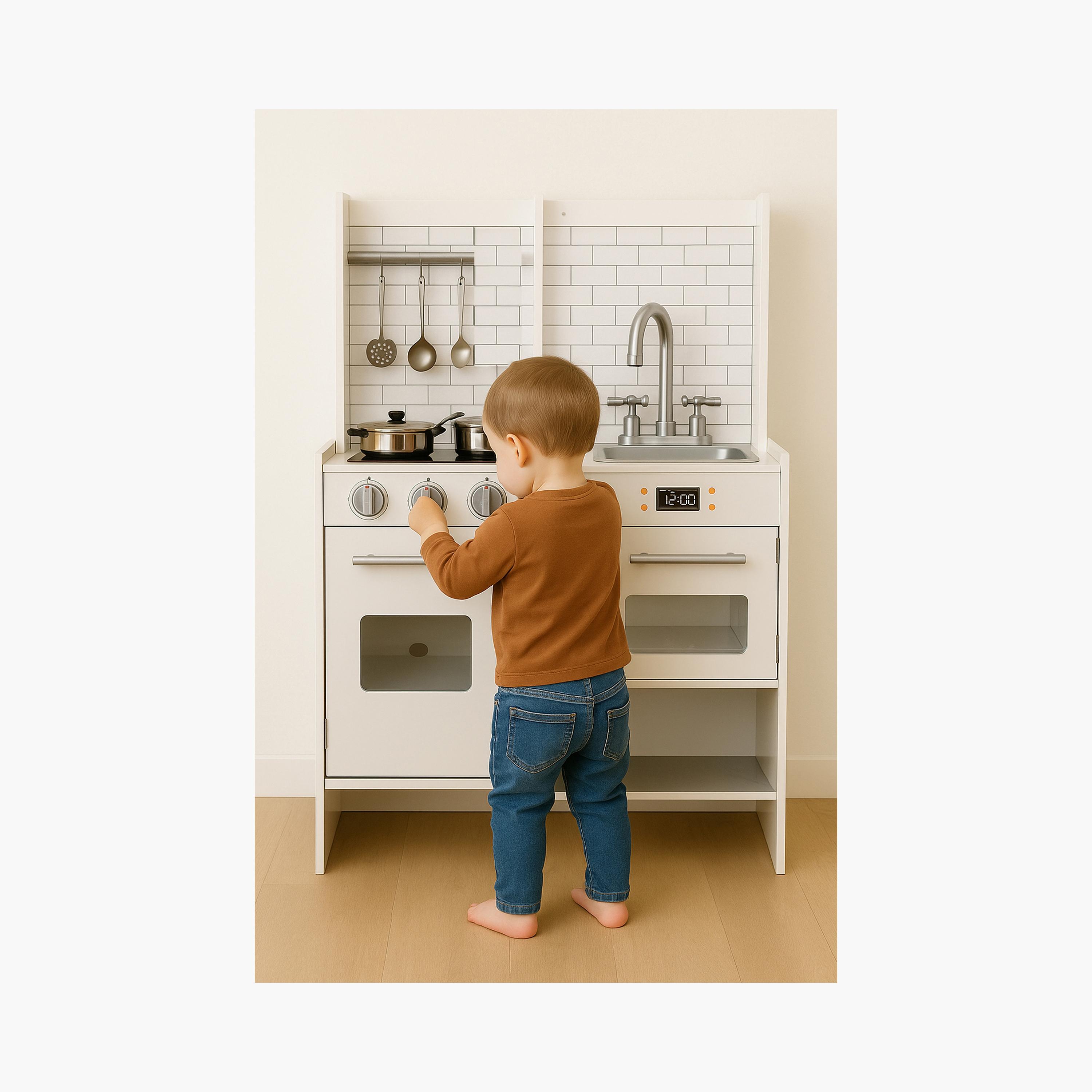 مجموعة ألعاب مطبخ خشبي من ليتل أنجل - أبيض-toys-roleplay-kitchensets-image-6