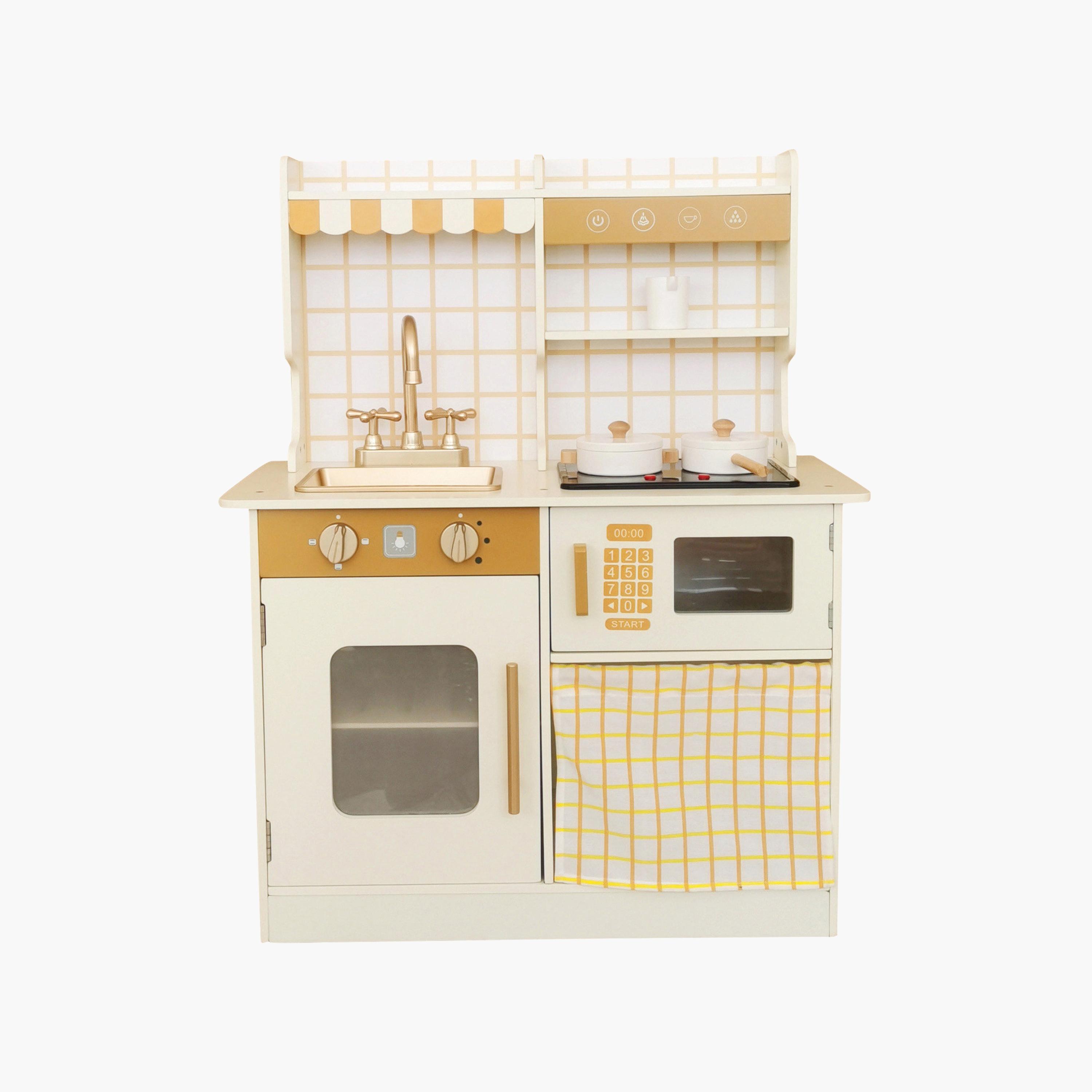 Little Angel Wooden Kitchen Pretend Playset - Beige-toys-roleplay-kitchensets-image-1