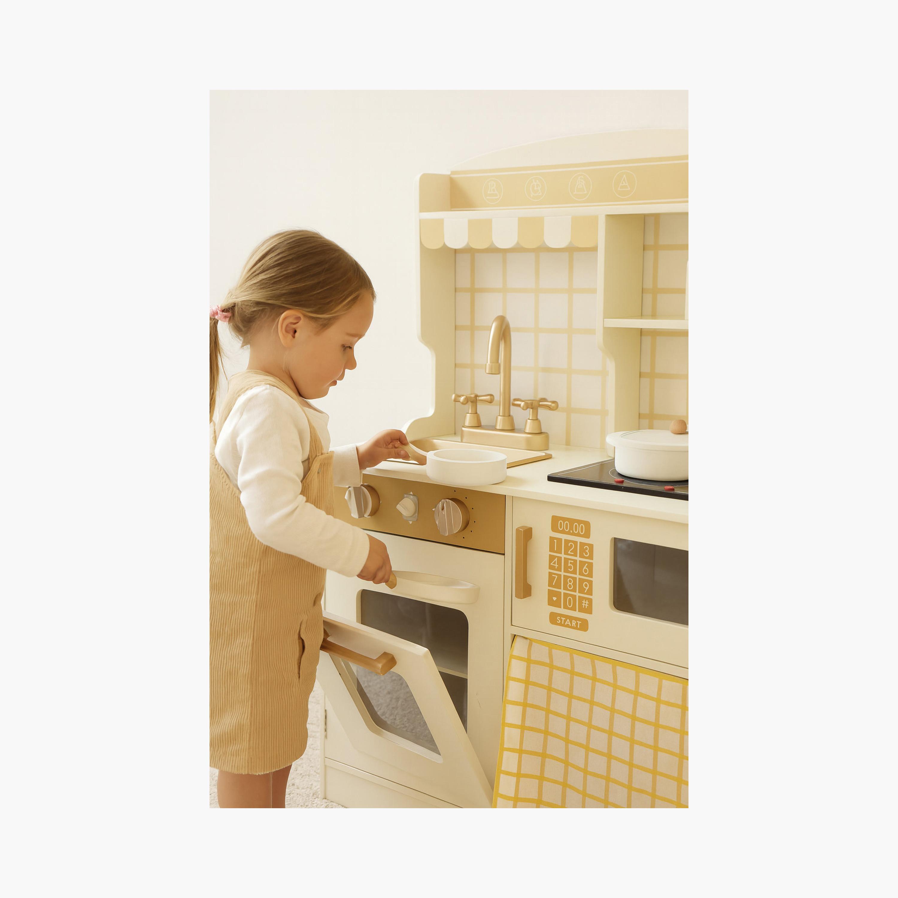 Little Angel Wooden Kitchen Pretend Playset - Beige-toys-roleplay-kitchensets-image-3