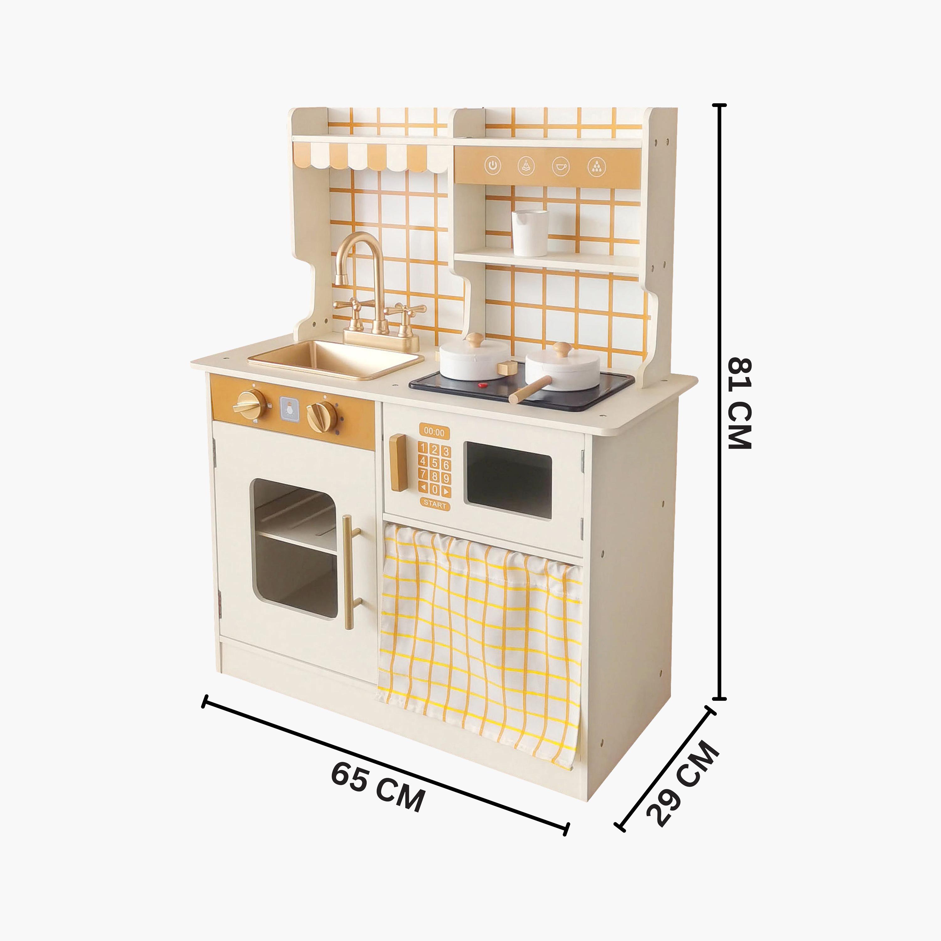 Little Angel Wooden Kitchen Pretend Playset - Beige-toys-roleplay-kitchensets-image-4