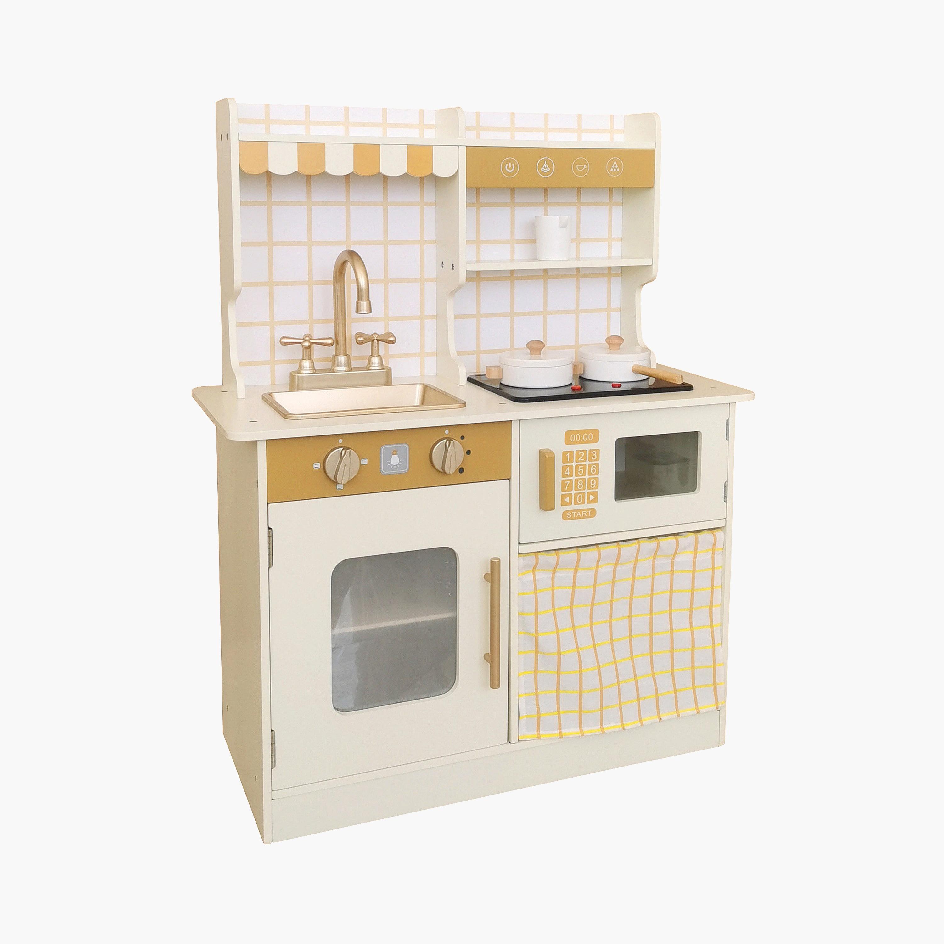 Little Angel Wooden Kitchen Pretend Playset - Beige-toys-roleplay-kitchensets-image-6