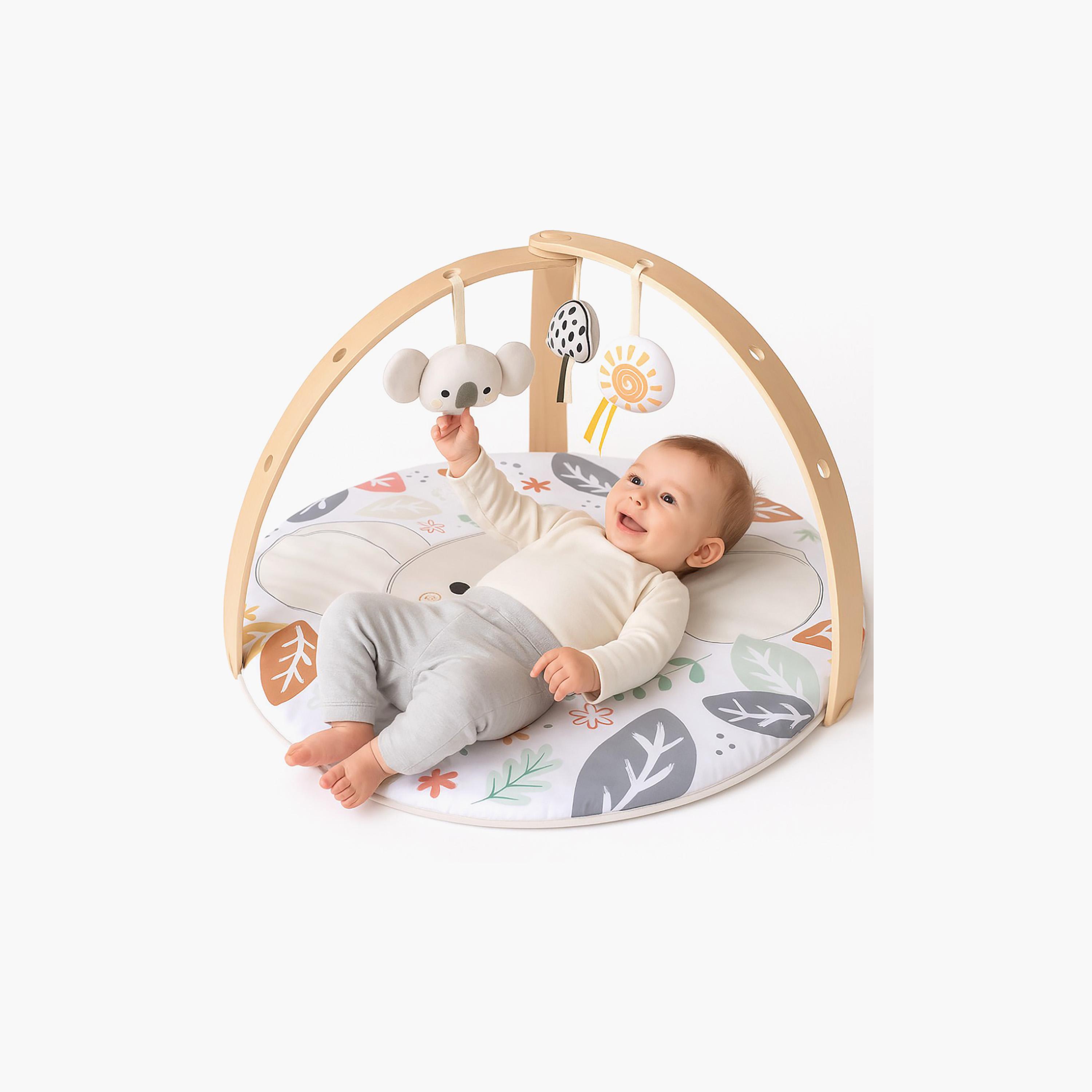 بساط لعب جيم خشبي للأطفال مع ألعاب ناعمة - ورقة شجر من كونيج كيدز-baby-infantactivity-playgyms-image-2