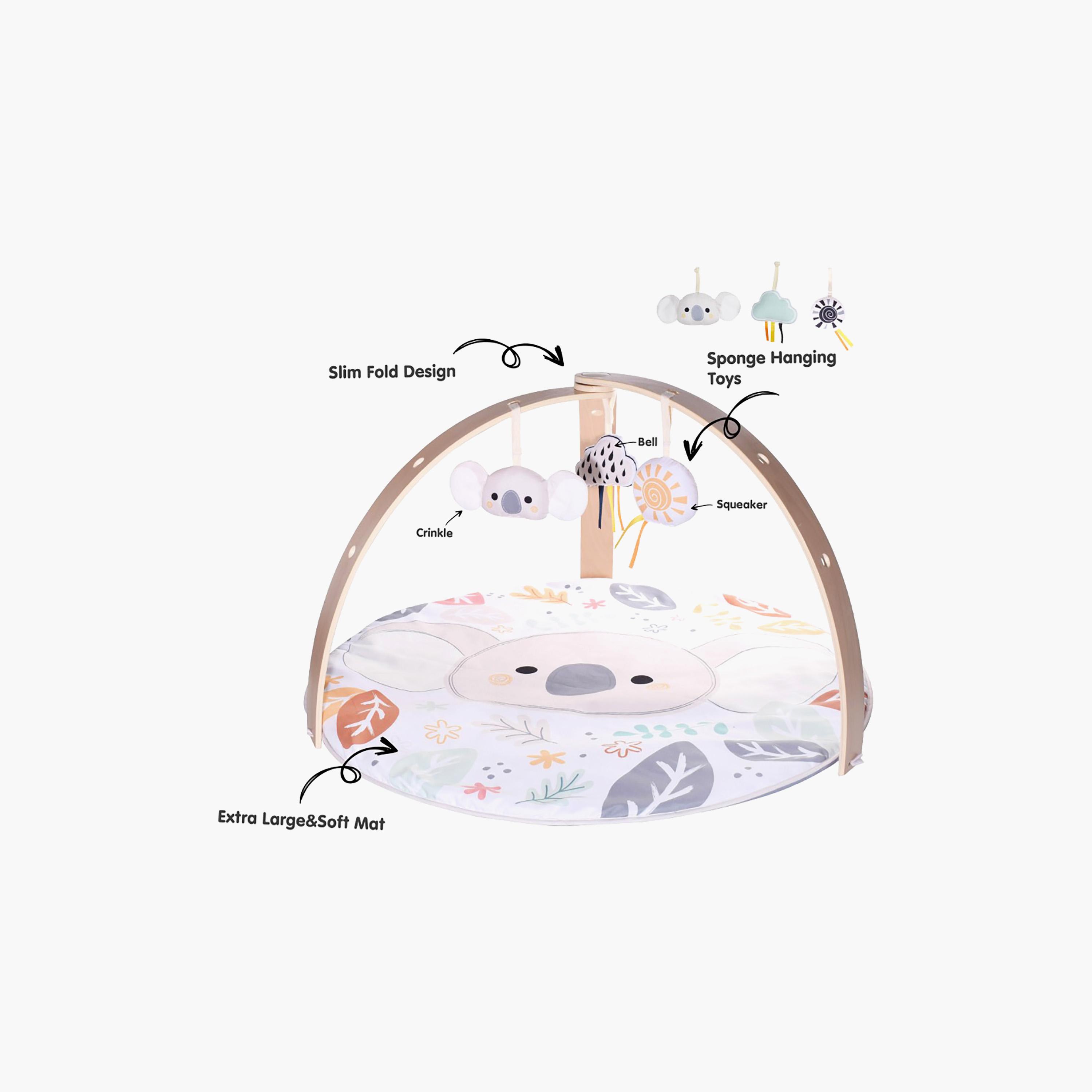 بساط لعب جيم خشبي للأطفال مع ألعاب ناعمة - ورقة شجر من كونيج كيدز-baby-infantactivity-playgyms-image-3