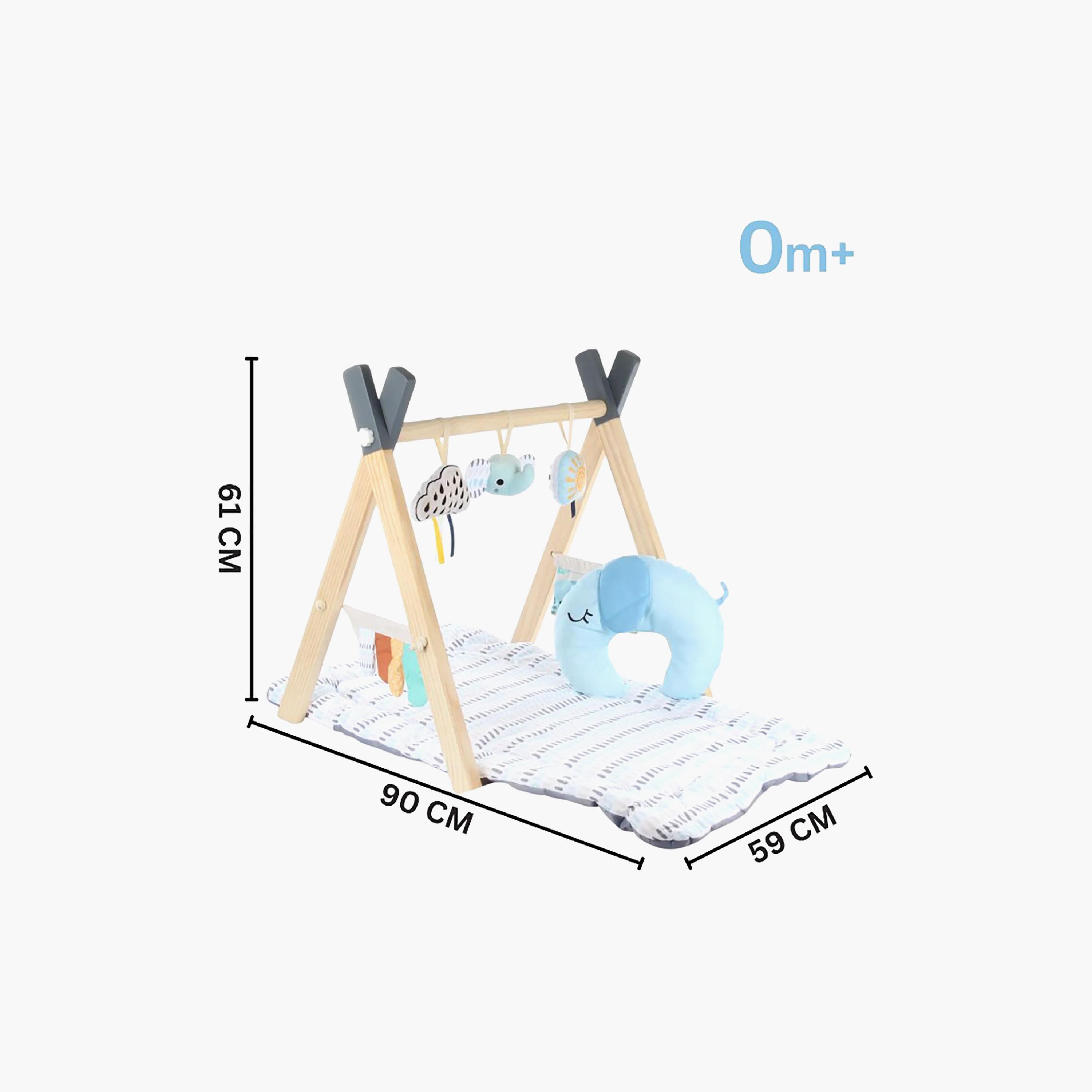 Konig Kids Wooden Play Gym with Mat, Pillow & Hanging Toys-baby-infantactivity-playgyms-image-8