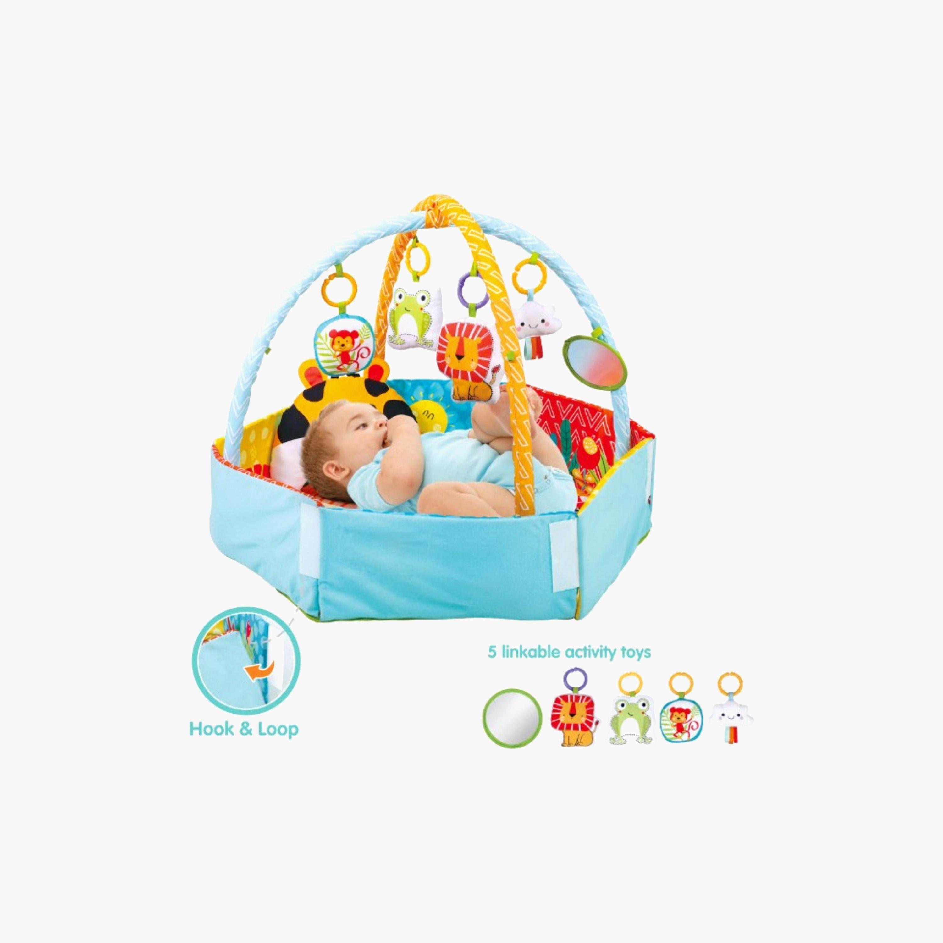 Konig Kids Play Gym with Side Walls, Pillow & 5-Piece Activity Toys-baby-infantactivity-playgyms-image-2