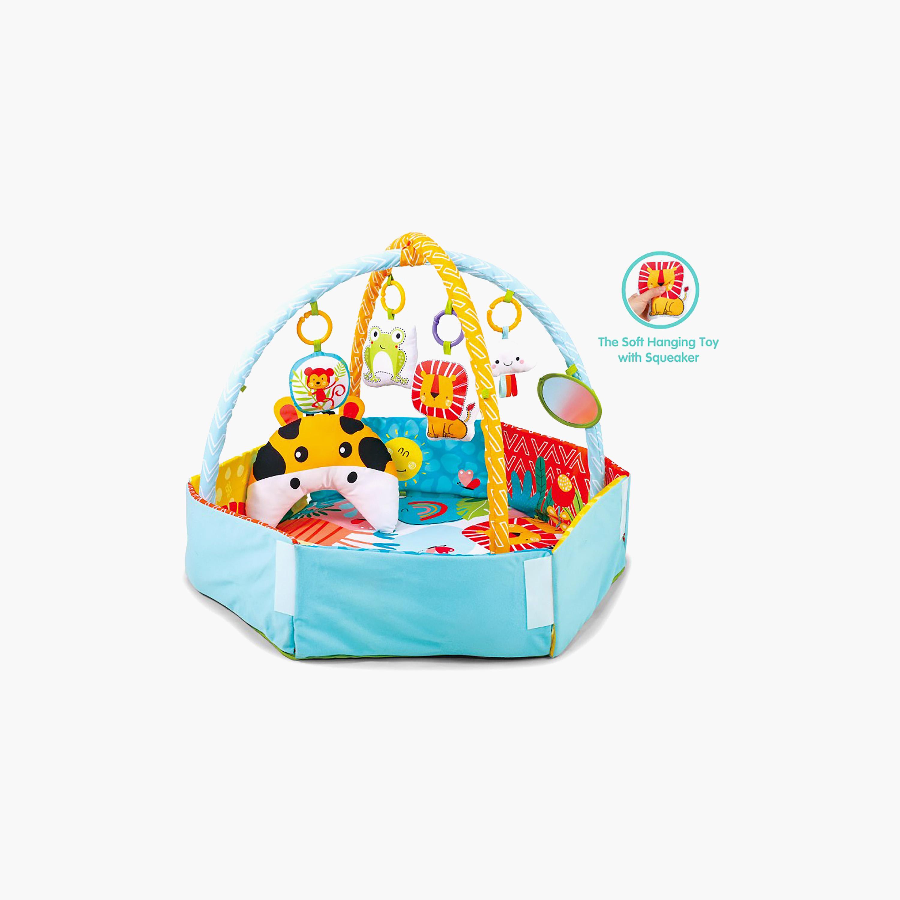 Konig Kids Play Gym with Side Walls, Pillow & 5-Piece Activity Toys-baby-infantactivity-playgyms-image-3