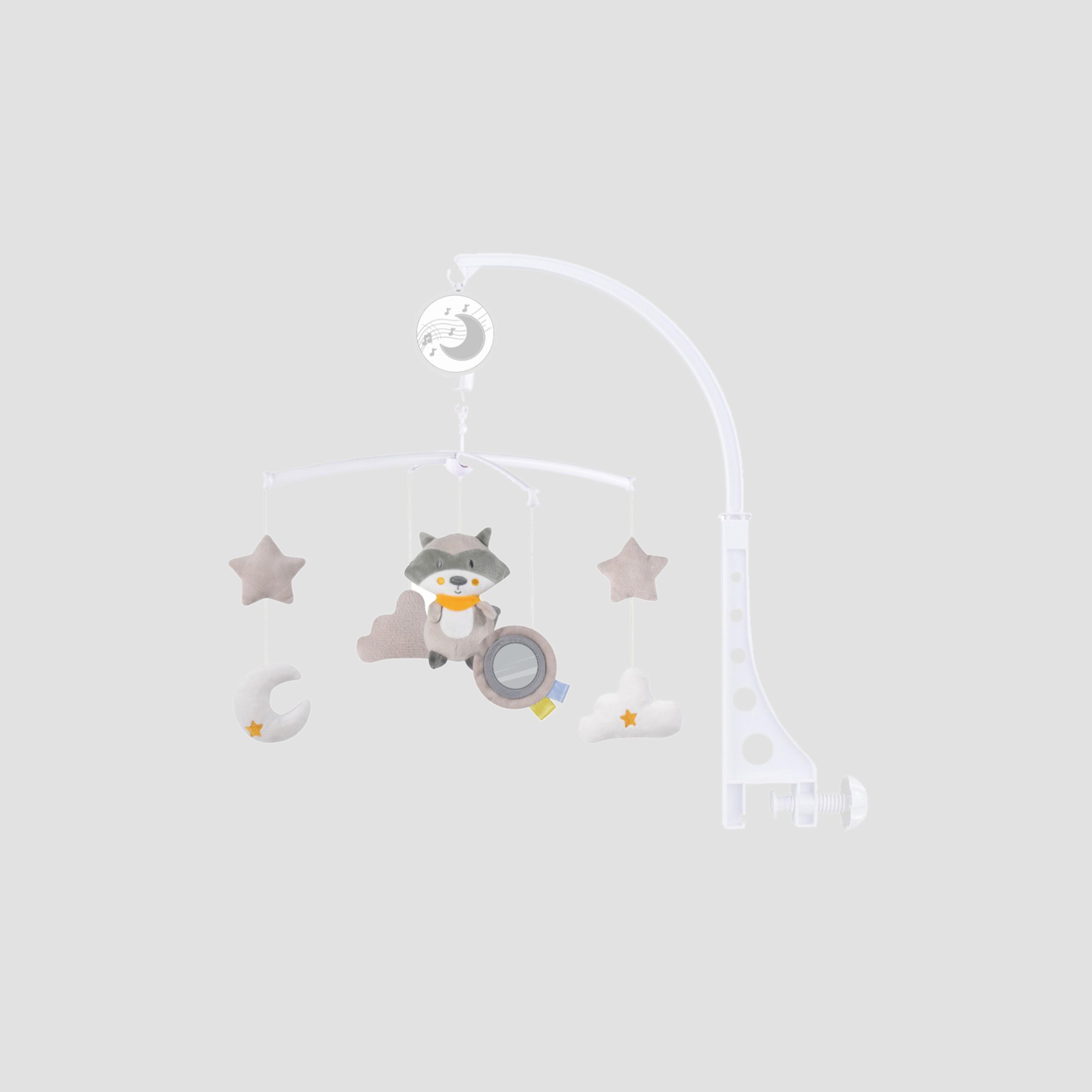 Konig Kids Musical Mobile Crib Plush Hanging Toy - Racoon-toys-babyandtoddlertoys-cribtoys-image-1