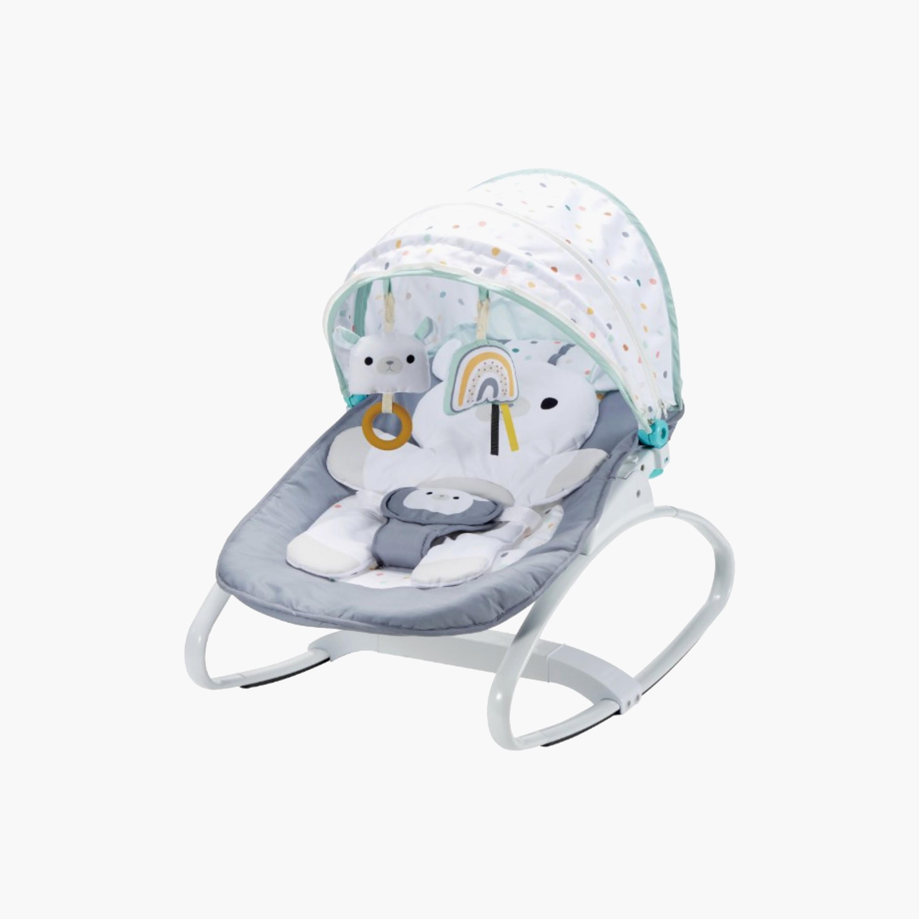 Konig Kids Rocker with Canopy, Removable Seat Pad & 2-Piece Hanging Toys-baby-infantactivity-rockers-image-1