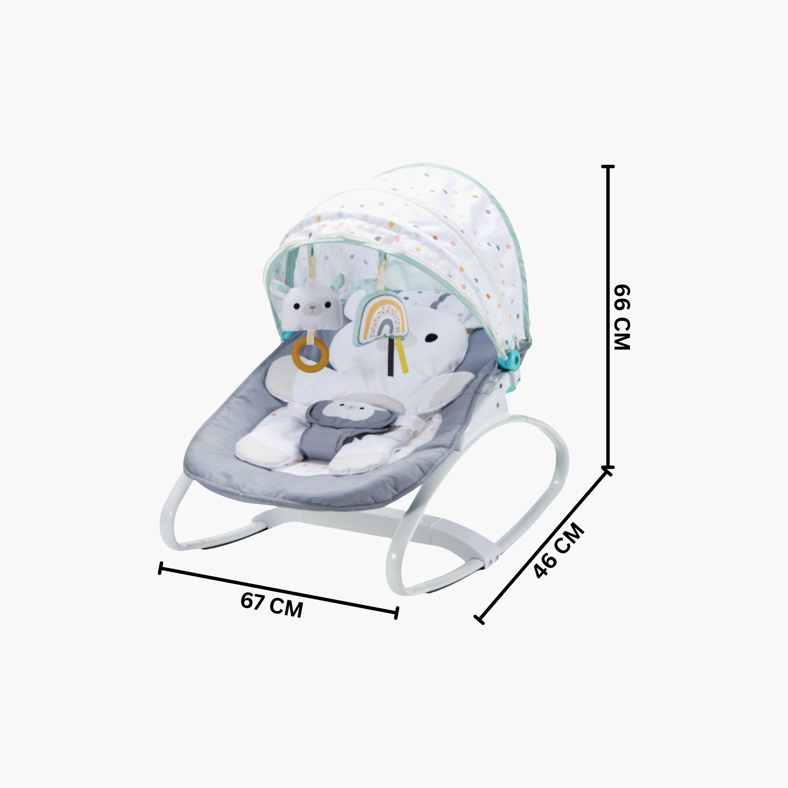 Konig Kids Rocker with Canopy, Removable Seat Pad & 2-Piece Hanging Toys-baby-infantactivity-rockers-image-5
