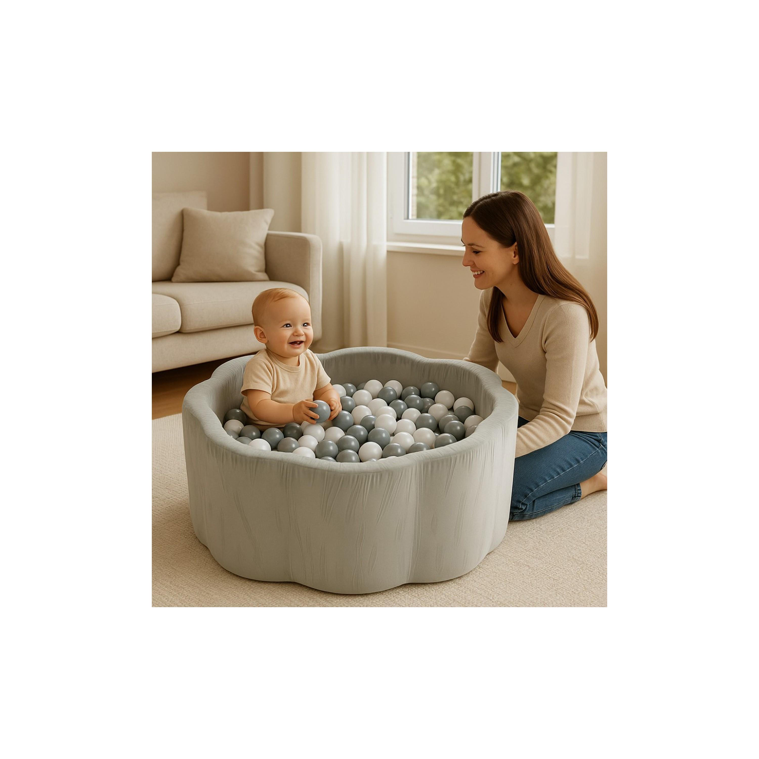 Little Angel Soft Foam Ball Pit with 200 Balls - Flower Shape-baby-infantactivity-playpensandplaymats-image-2