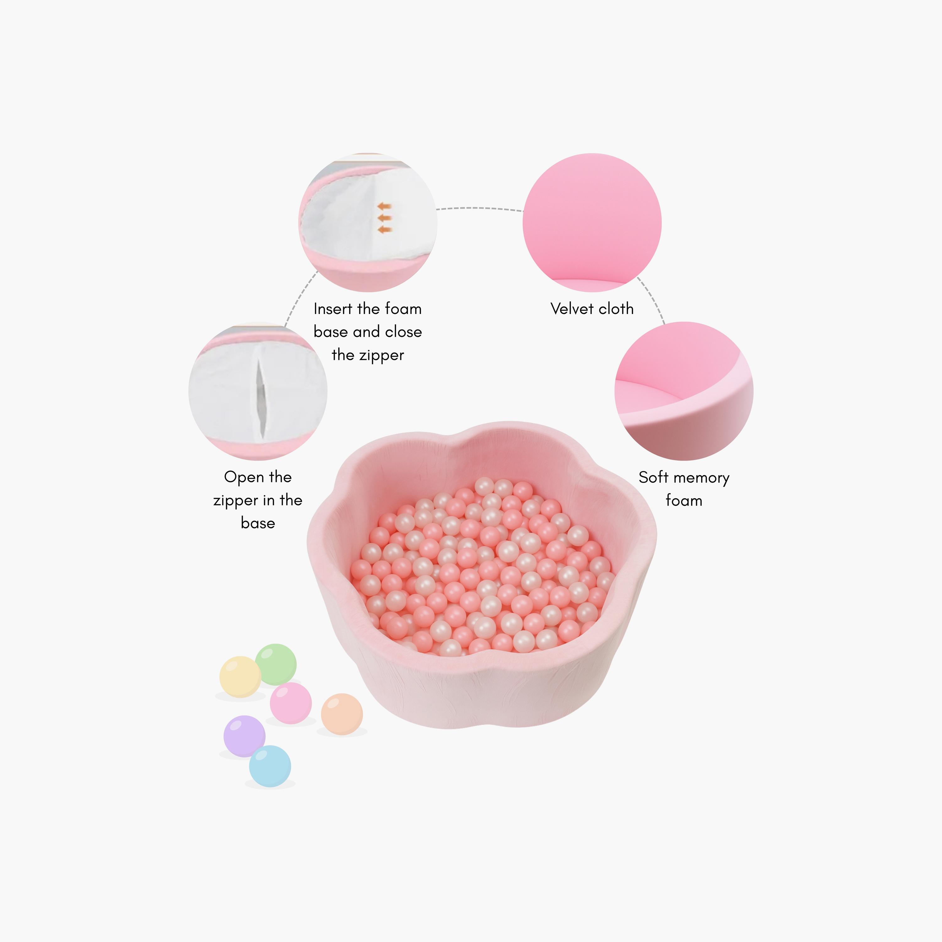 Little Angel Soft Foam Ball Pit with 200 Balls - Flower Shape-baby-infantactivity-playpensandplaymats-image-7