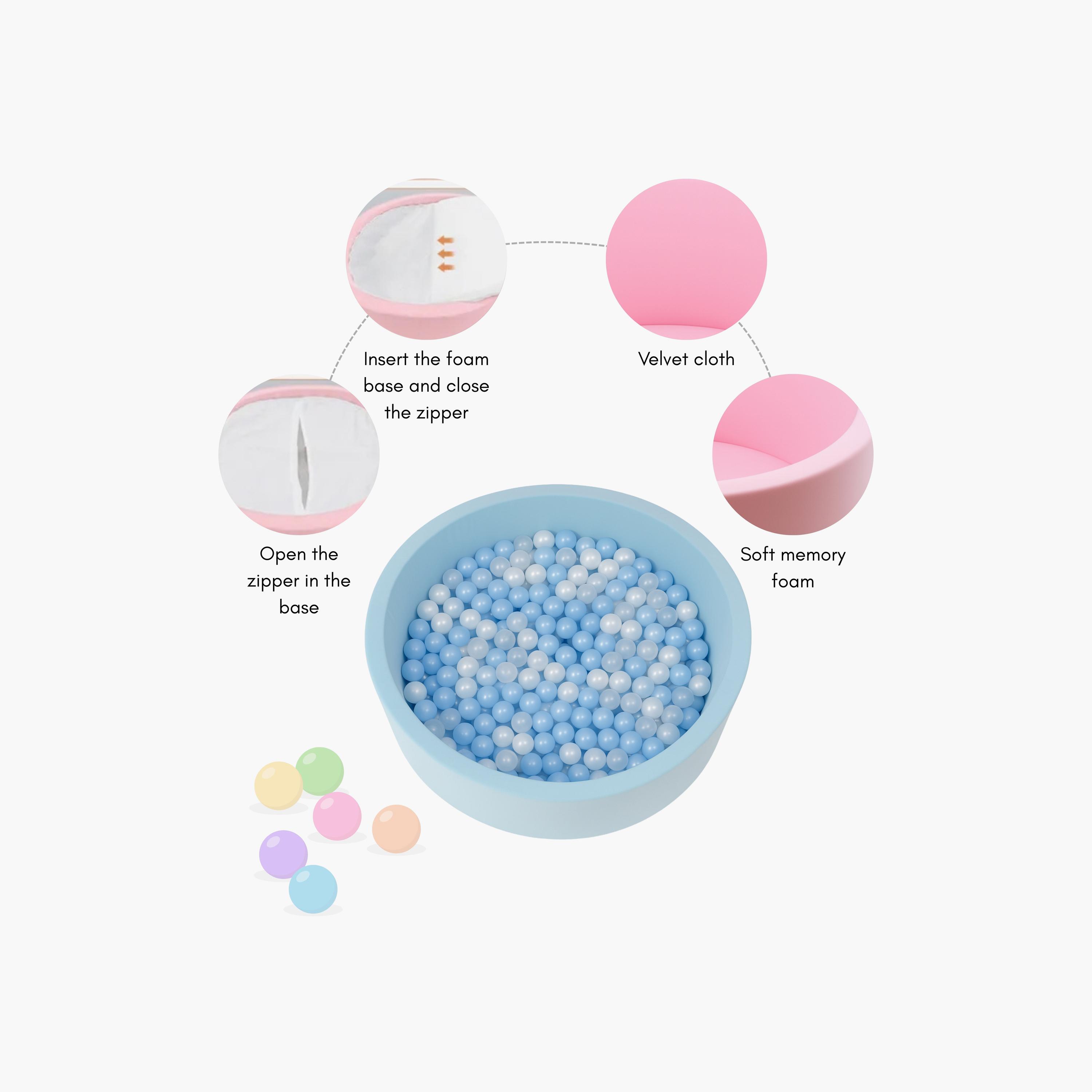 Little Angel Soft Foam Ball Pit with 200 Balls - Round Shape-baby-infantactivity-playpensandplaymats-image-8