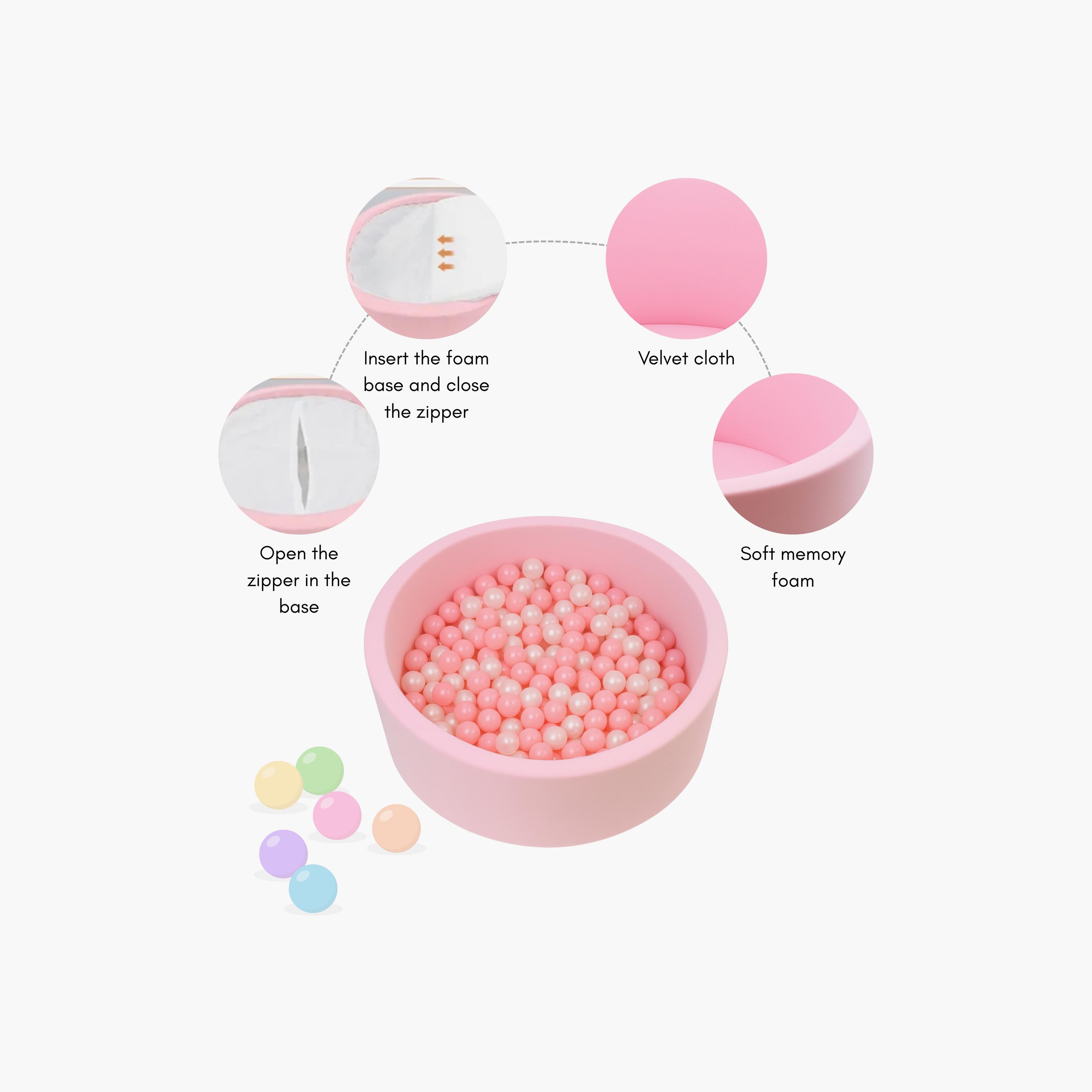 Little Angel Soft Foam Ball Pit with 200 Balls - Round Shape-baby-infantactivity-playpensandplaymats-image-6