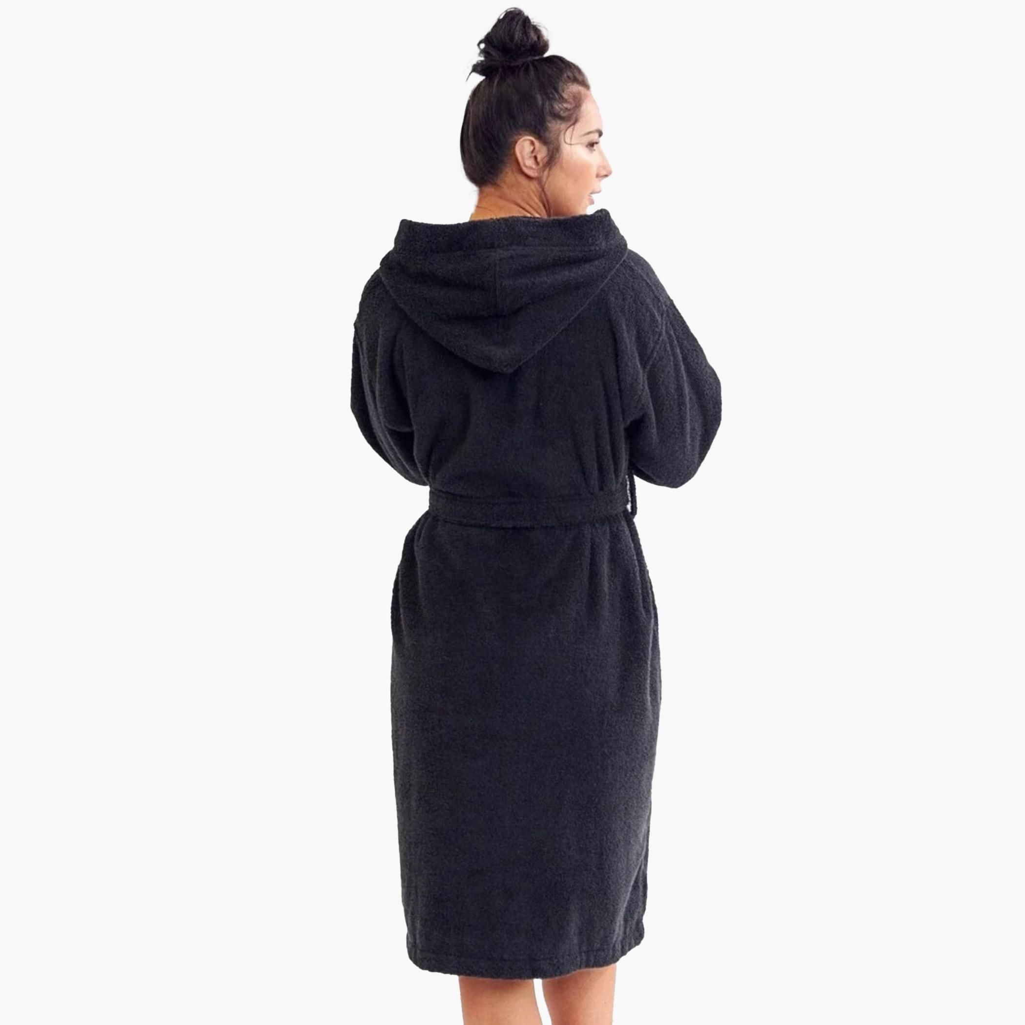 Hooded Terry Bathrobe, Charcoal-household-bathandlaundry-bathlinen-towels-image-2