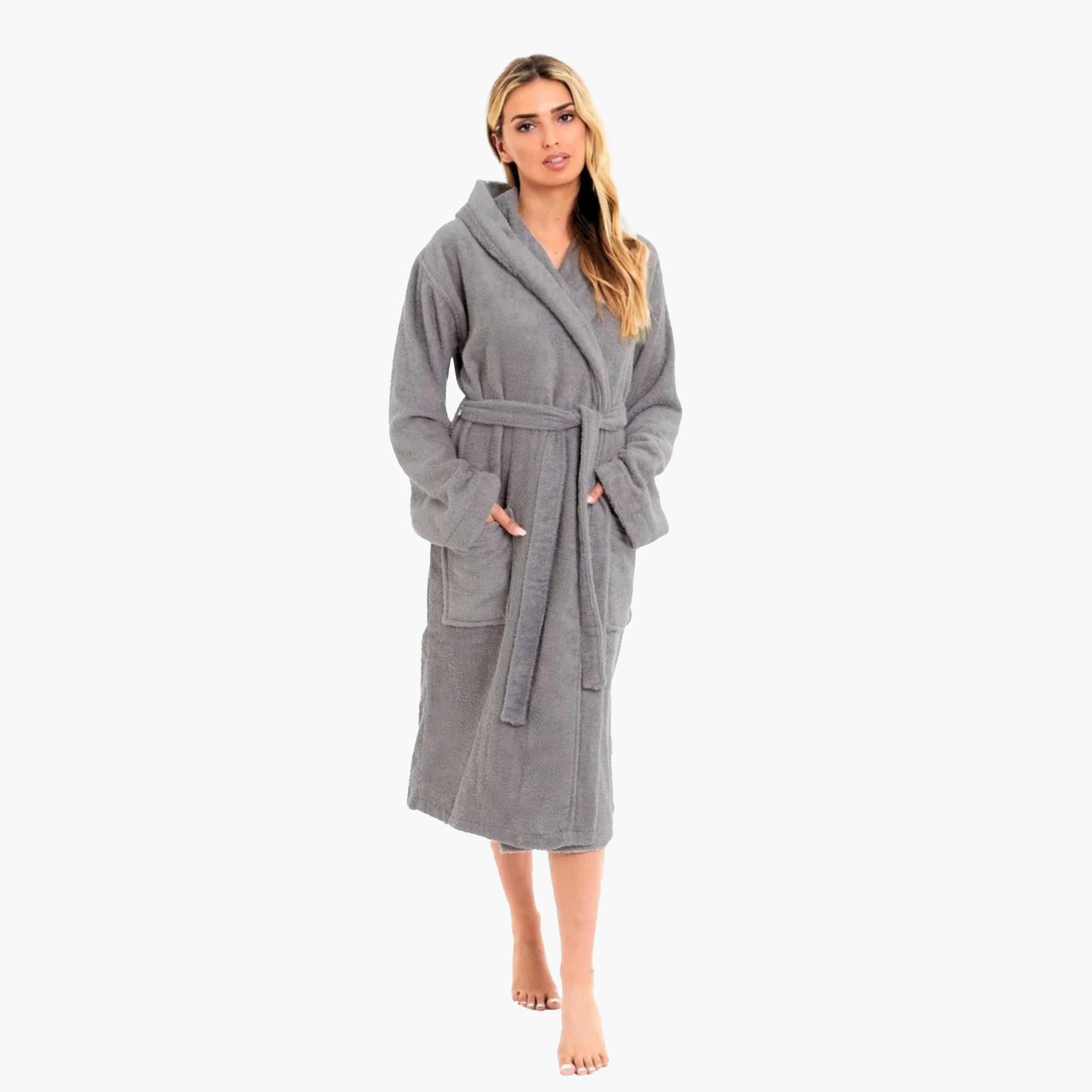 Hooded Terry Cotton Bathrobe-household-bathandlaundry-bathlinen-towels-image-2
