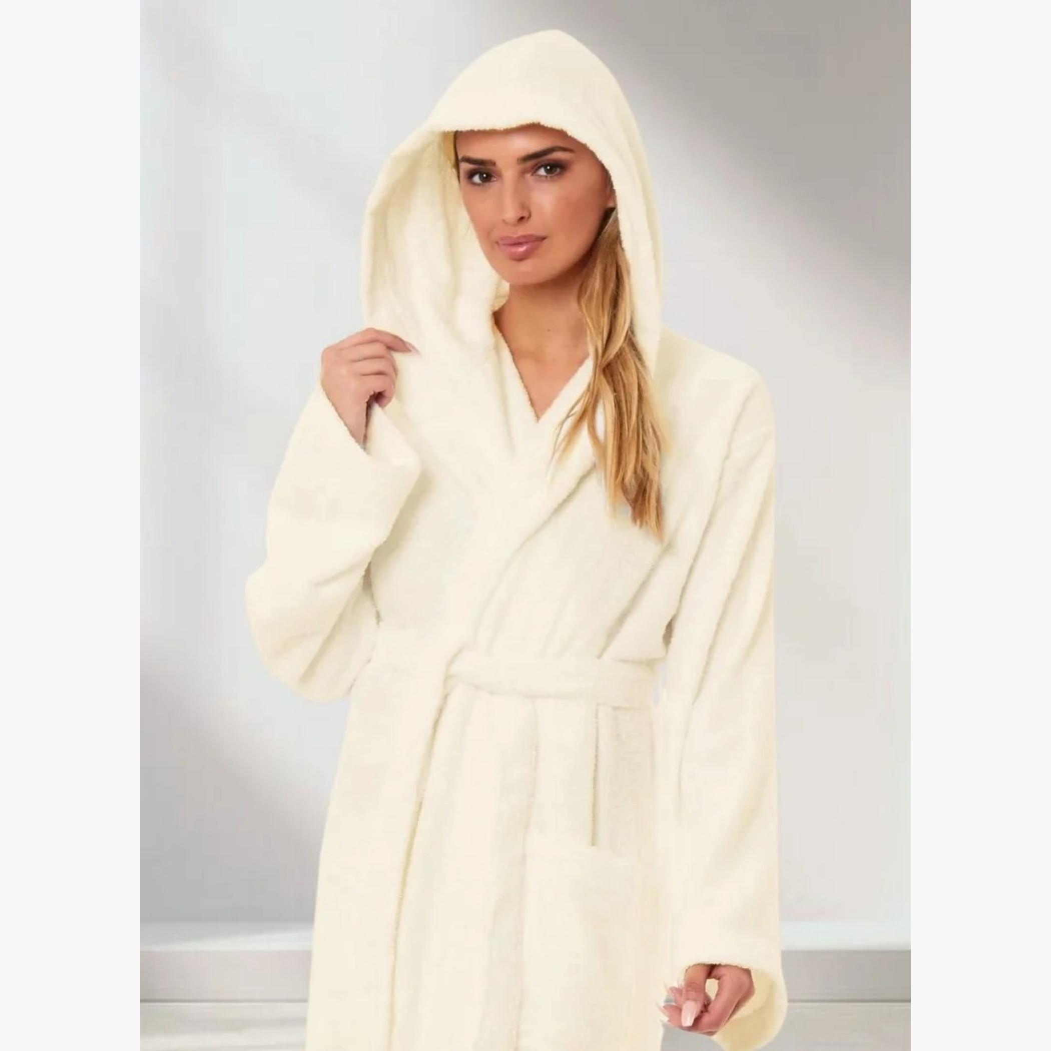 Hooded Terry Bathrobe with Pockets-household-bathandlaundry-bathlinen-towels-image-1